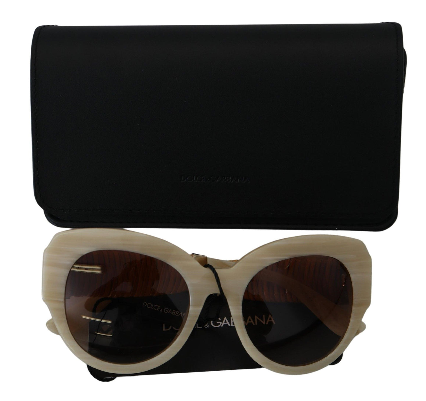 Dolce & Gabbana – DG4294 – Sonnenbrille aus beigefarbenem Acetat mit Vollrand und braunen Gläsern