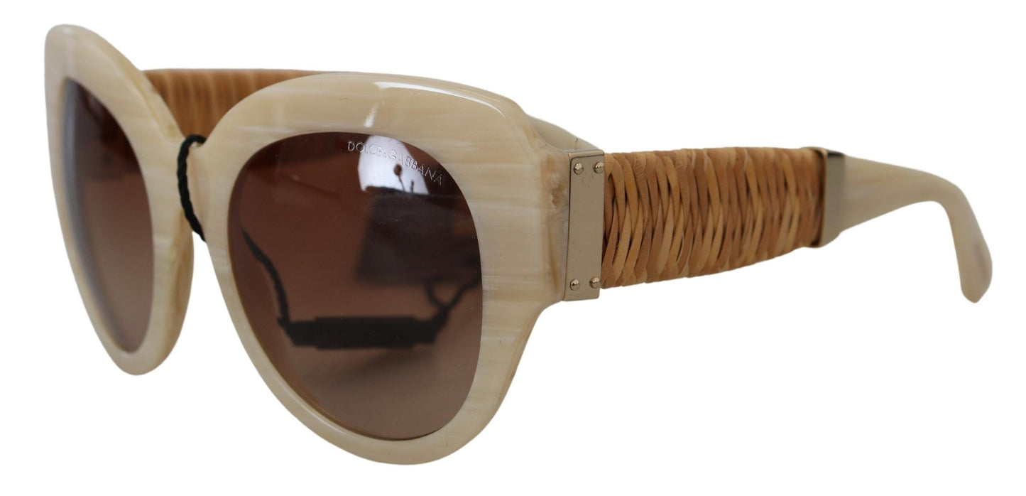 Dolce & Gabbana – DG4294 – Sonnenbrille aus beigefarbenem Acetat mit Vollrand und braunen Gläsern