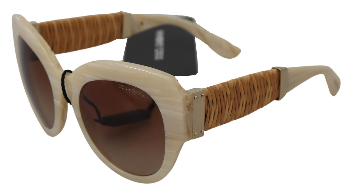 Dolce & Gabbana – DG4294 – Sonnenbrille aus beigefarbenem Acetat mit Vollrand und braunen Gläsern