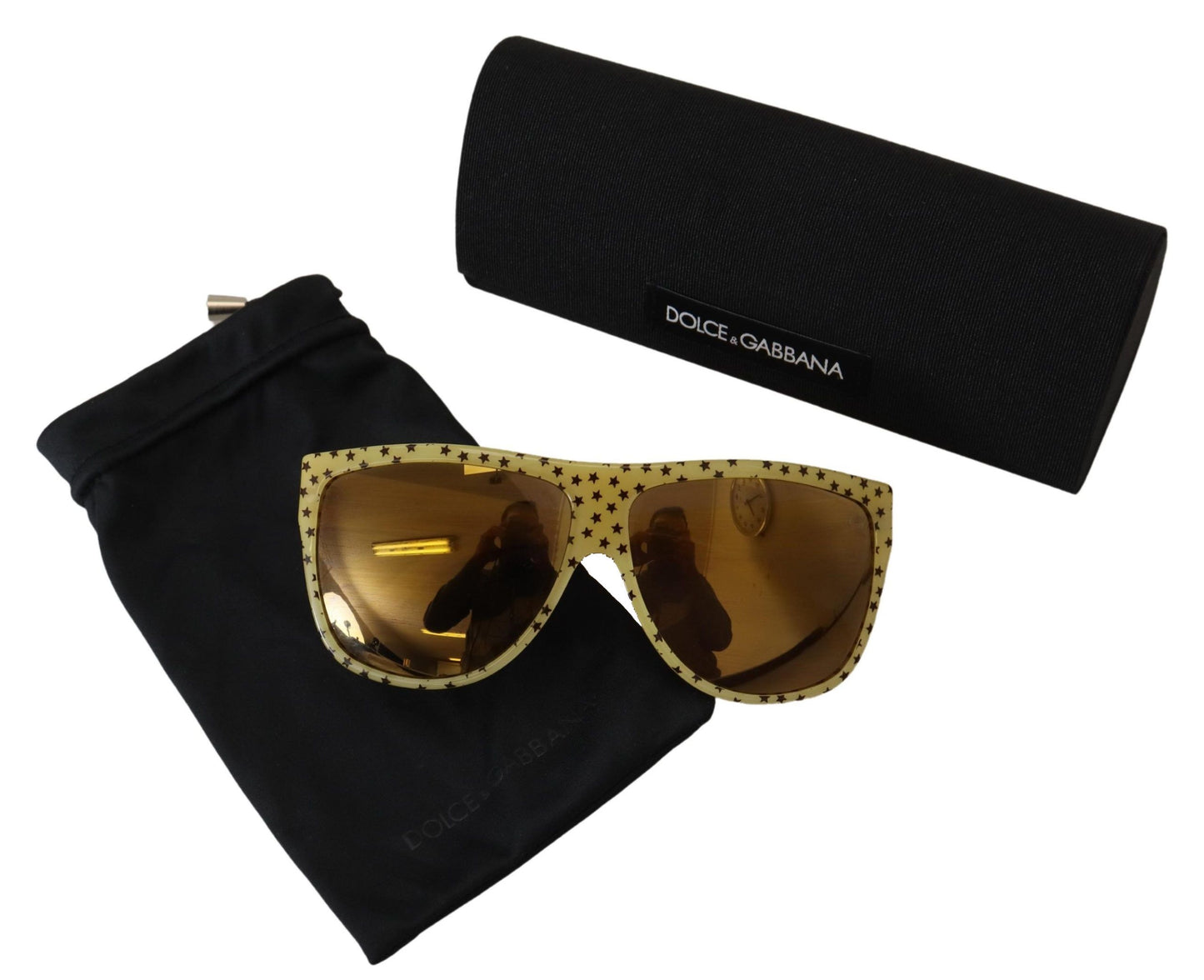 Dolce & Gabbana – DG4125 – Sonnenbrille mit quadratischen Gläsern aus Acetat mit gelben Sternen