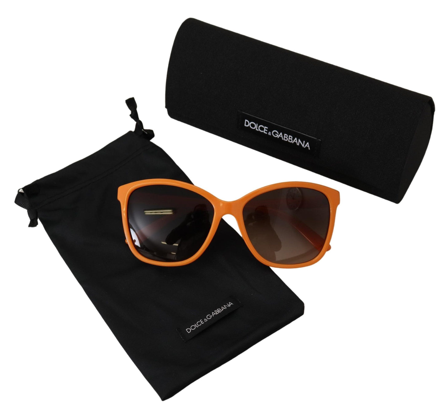 Dolce & Gabbana – Runde Sonnenbrille mit orangefarbenem Acetatrahmen DG4170PM