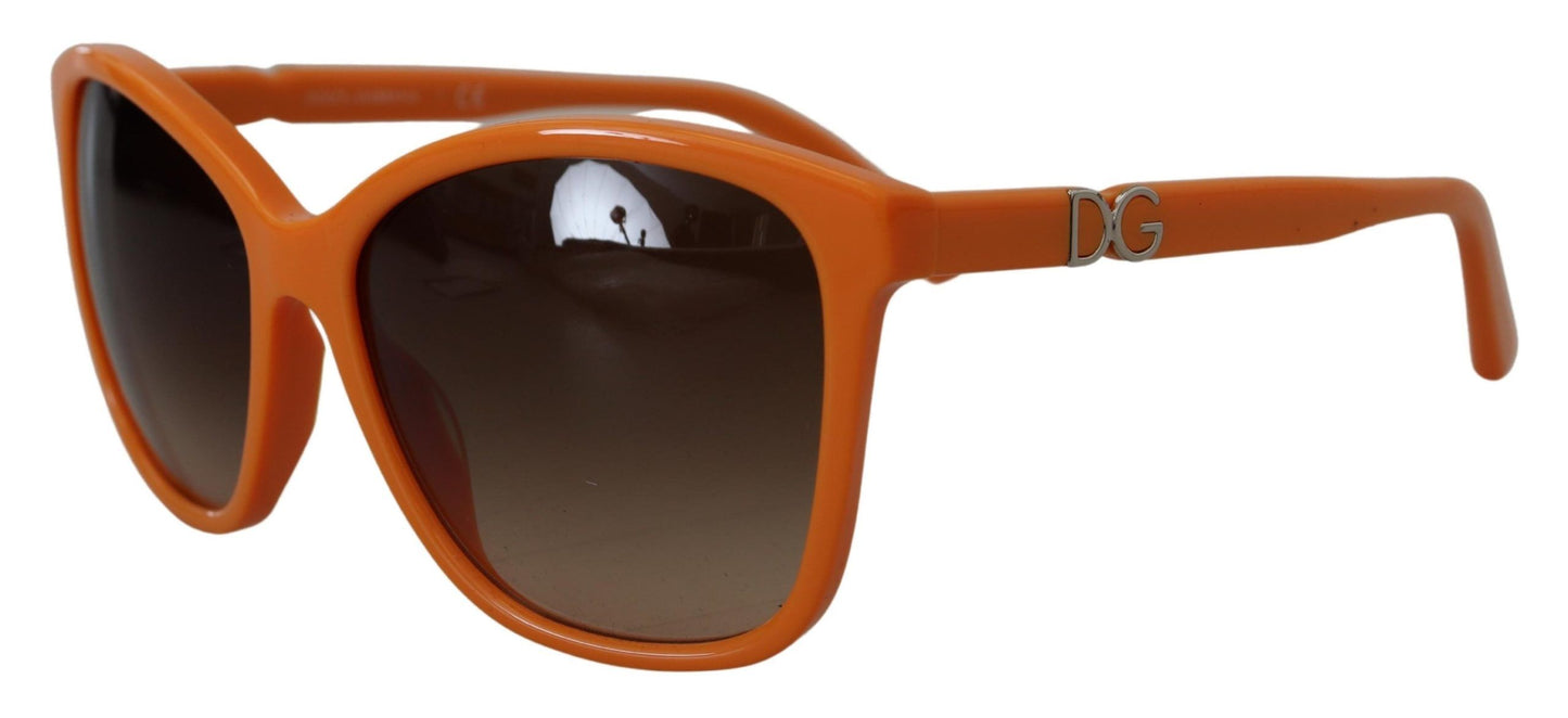 Dolce & Gabbana – Runde Sonnenbrille mit orangefarbenem Acetatrahmen DG4170PM