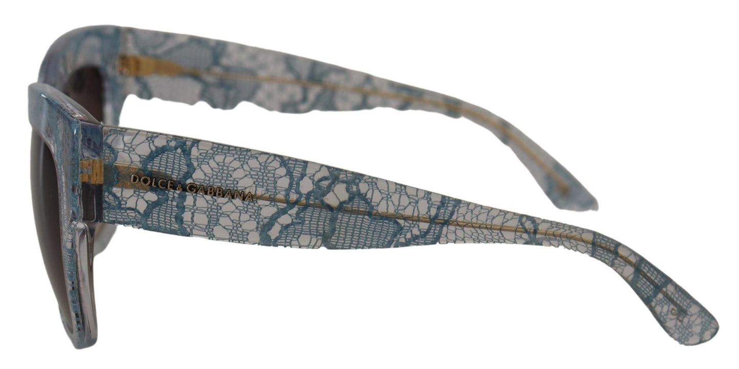 Dolce & Gabbana – Rechteckige Sonnenbrille DG4231 aus blauem Acetat mit Spitze