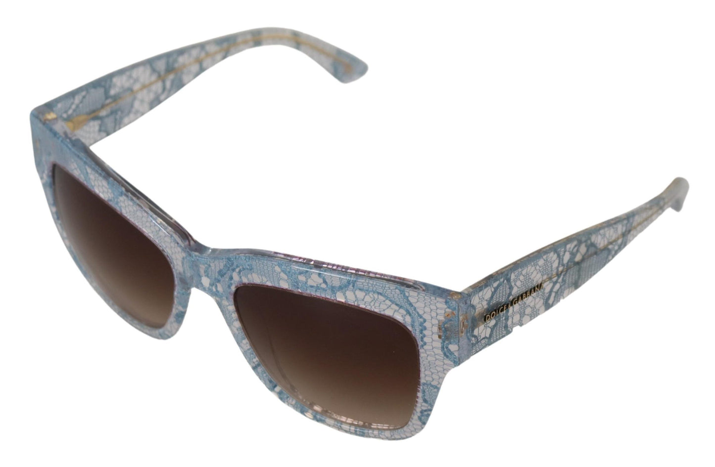 Dolce & Gabbana – Rechteckige Sonnenbrille DG4231 aus blauem Acetat mit Spitze