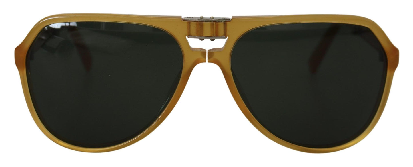 Dolce & Gabbana – Pilotensonnenbrille DG4196 aus gelbem Acetat mit schwarzen Gläsern