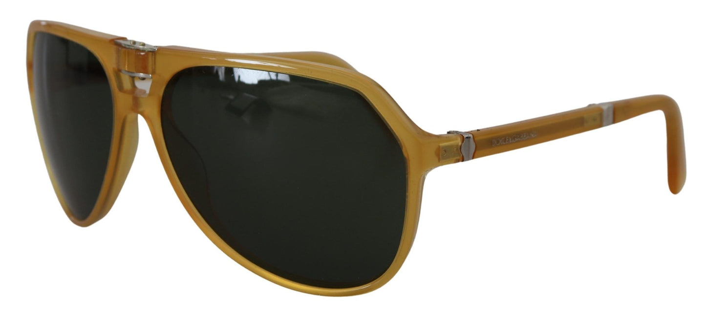 Dolce & Gabbana – Pilotensonnenbrille DG4196 aus gelbem Acetat mit schwarzen Gläsern