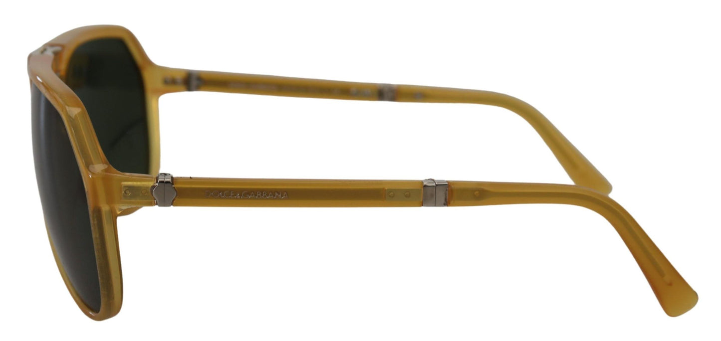 Dolce & Gabbana – Pilotensonnenbrille DG4196 aus gelbem Acetat mit schwarzen Gläsern