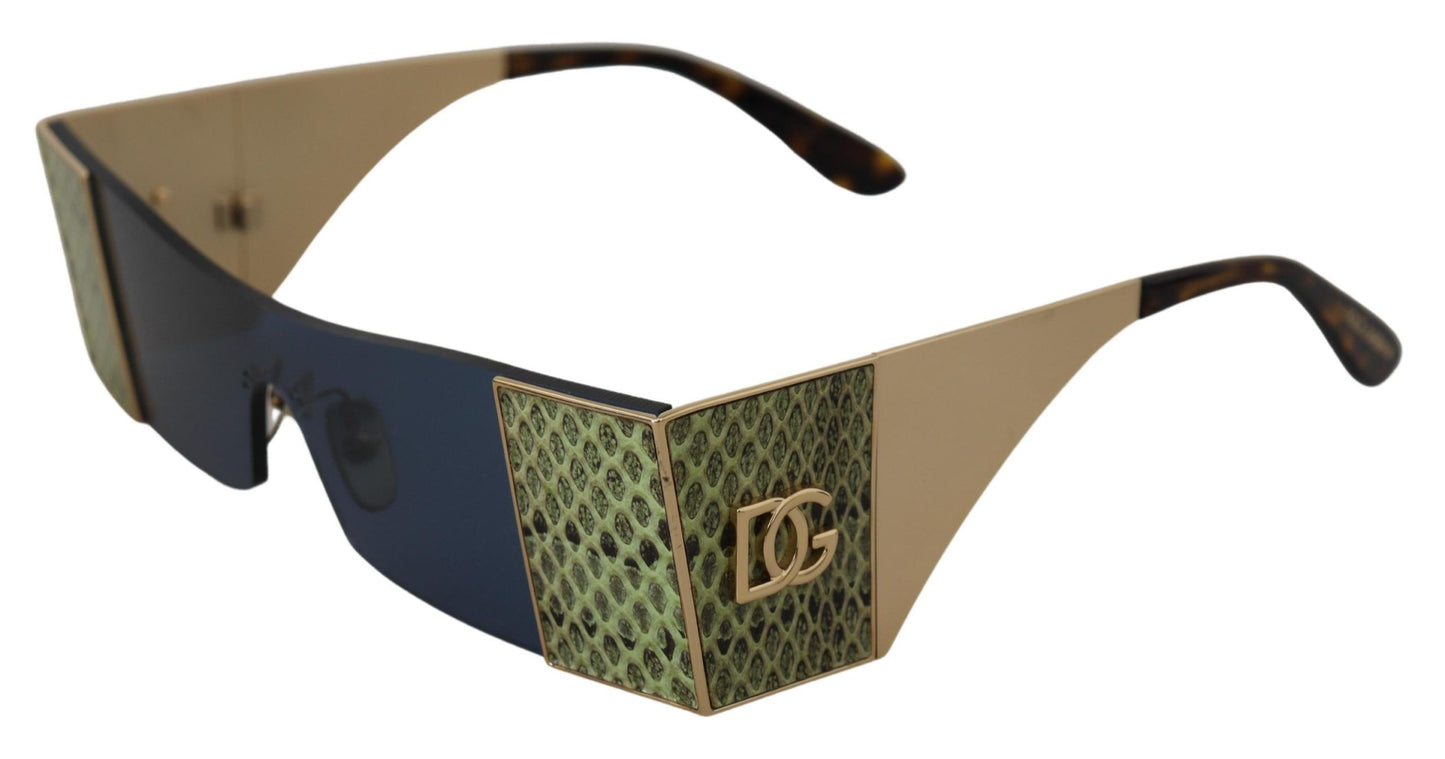Dolce & Gabbana – Rechteckige Sonnenbrille aus goldenem Metall DG2263