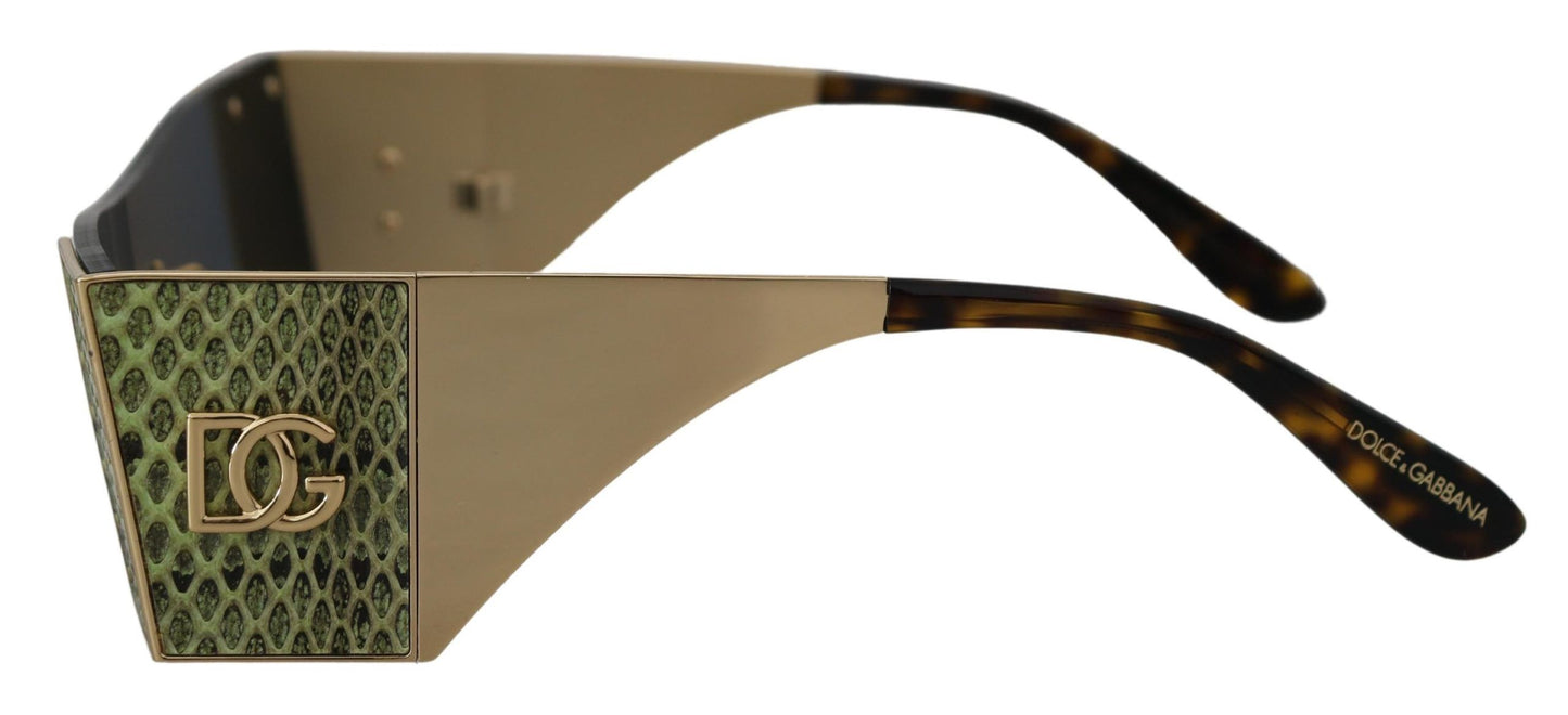 Dolce & Gabbana – Rechteckige Sonnenbrille aus goldenem Metall DG2263