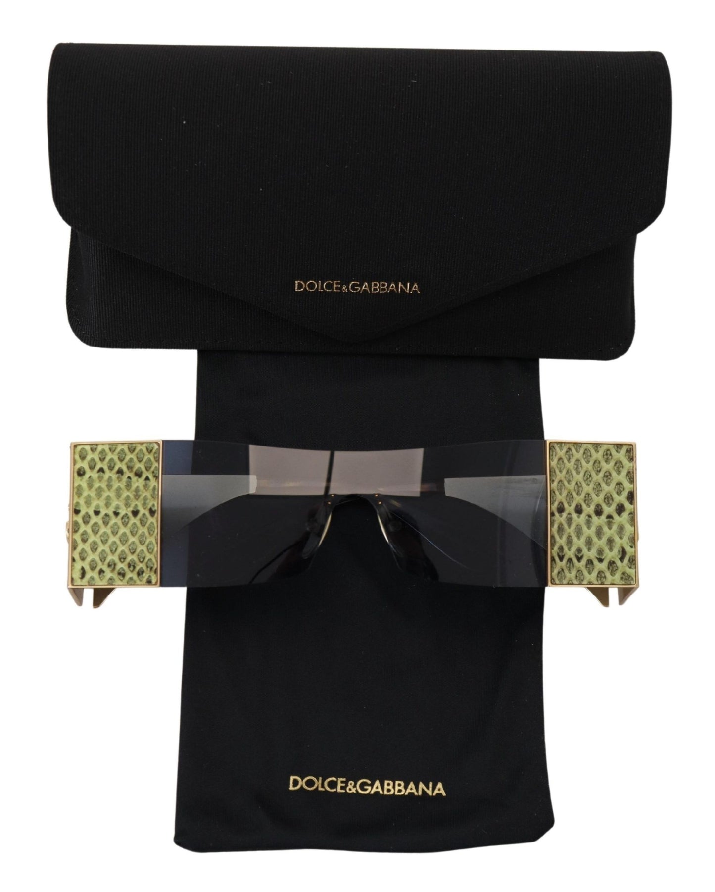 Dolce & Gabbana – Rechteckige Sonnenbrille aus goldenem Metall DG2263