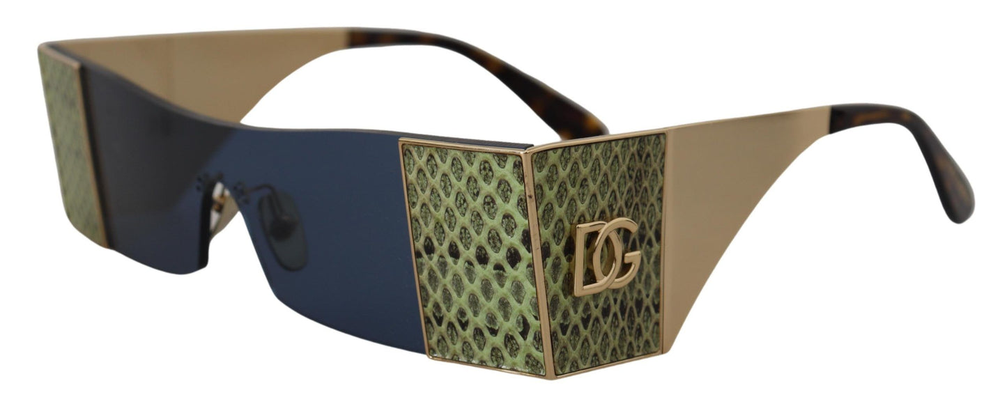 Dolce & Gabbana – Rechteckige Sonnenbrille aus goldenem Metall DG2263