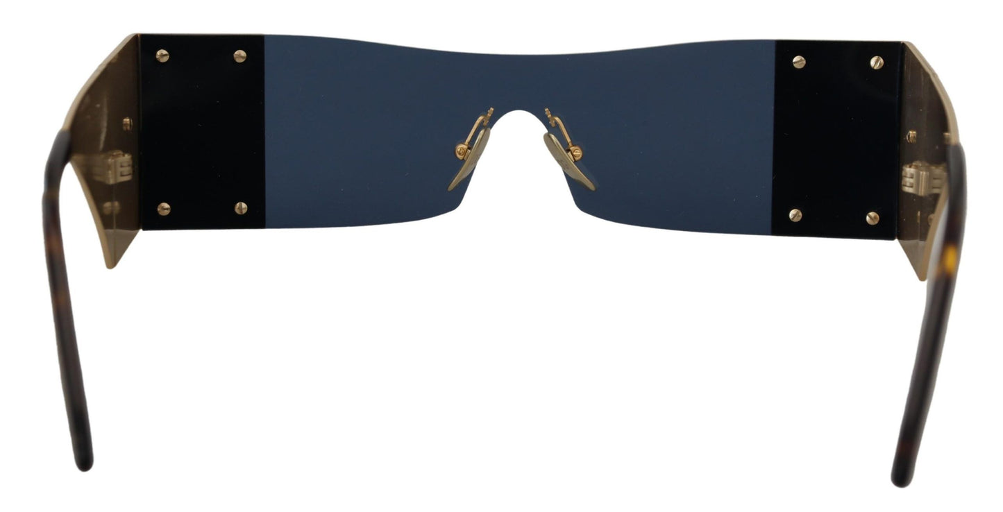 Dolce & Gabbana – Rechteckige Sonnenbrille aus goldenem Metall DG2263