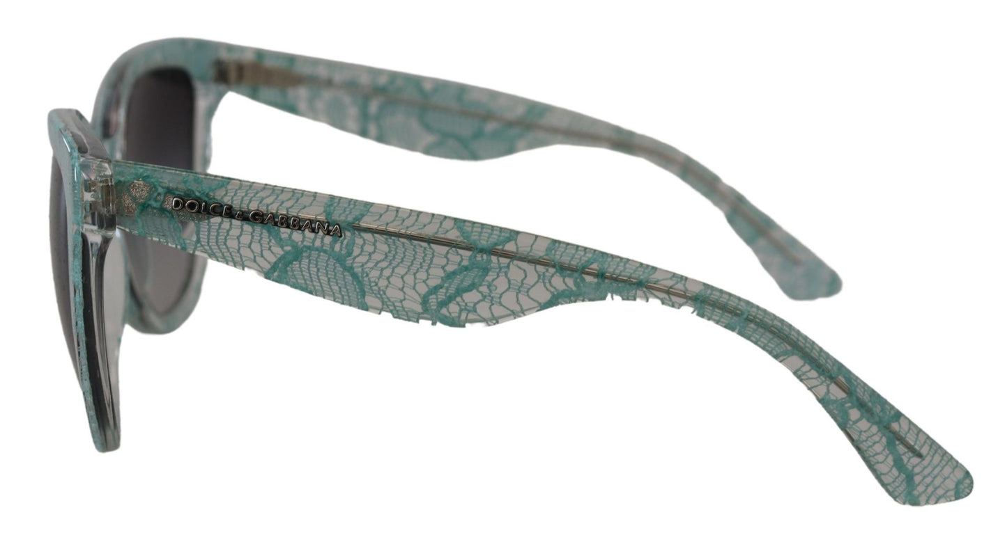Dolce & Gabbana – Runde Sonnenbrille DG4190 aus Acetat mit blauer Spitze und Kristallen