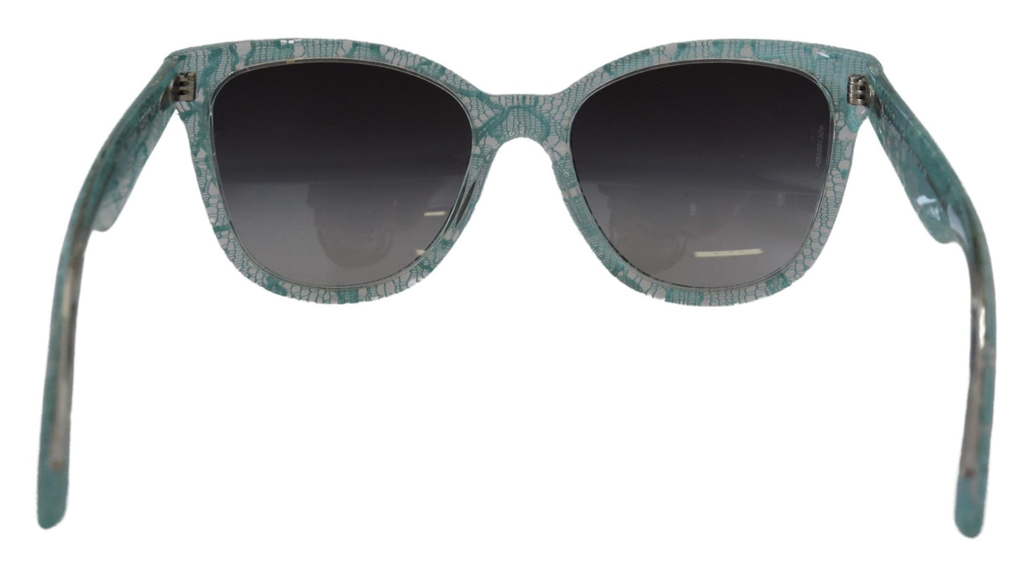 Dolce & Gabbana – Runde Sonnenbrille DG4190 aus Acetat mit blauer Spitze und Kristallen