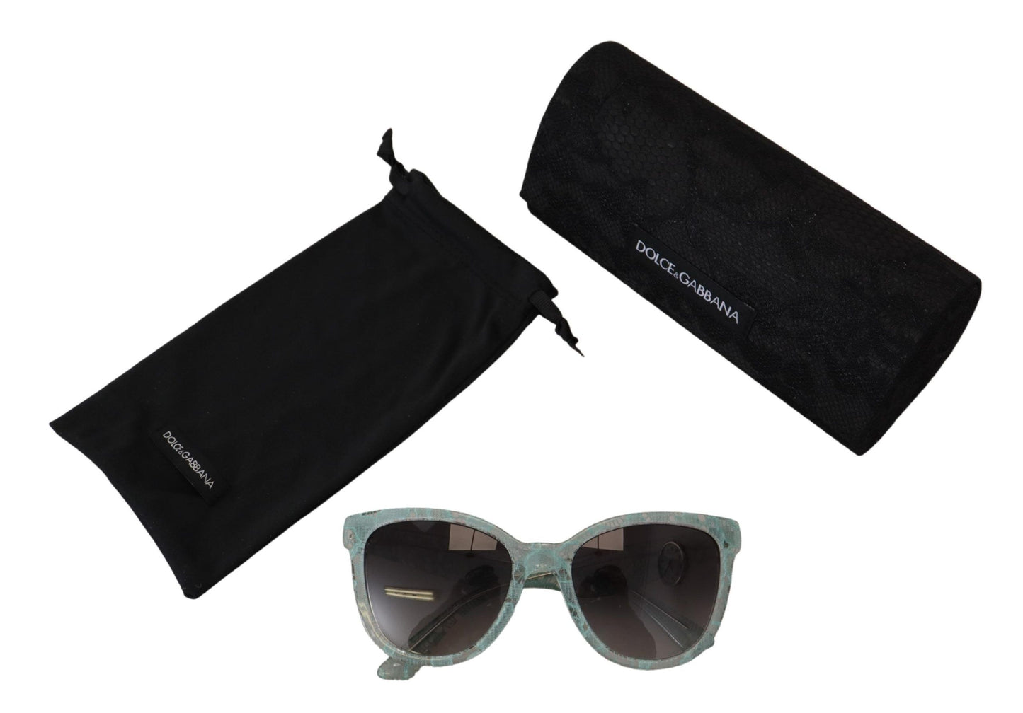 Dolce & Gabbana – Runde Sonnenbrille DG4190 aus Acetat mit blauer Spitze und Kristallen
