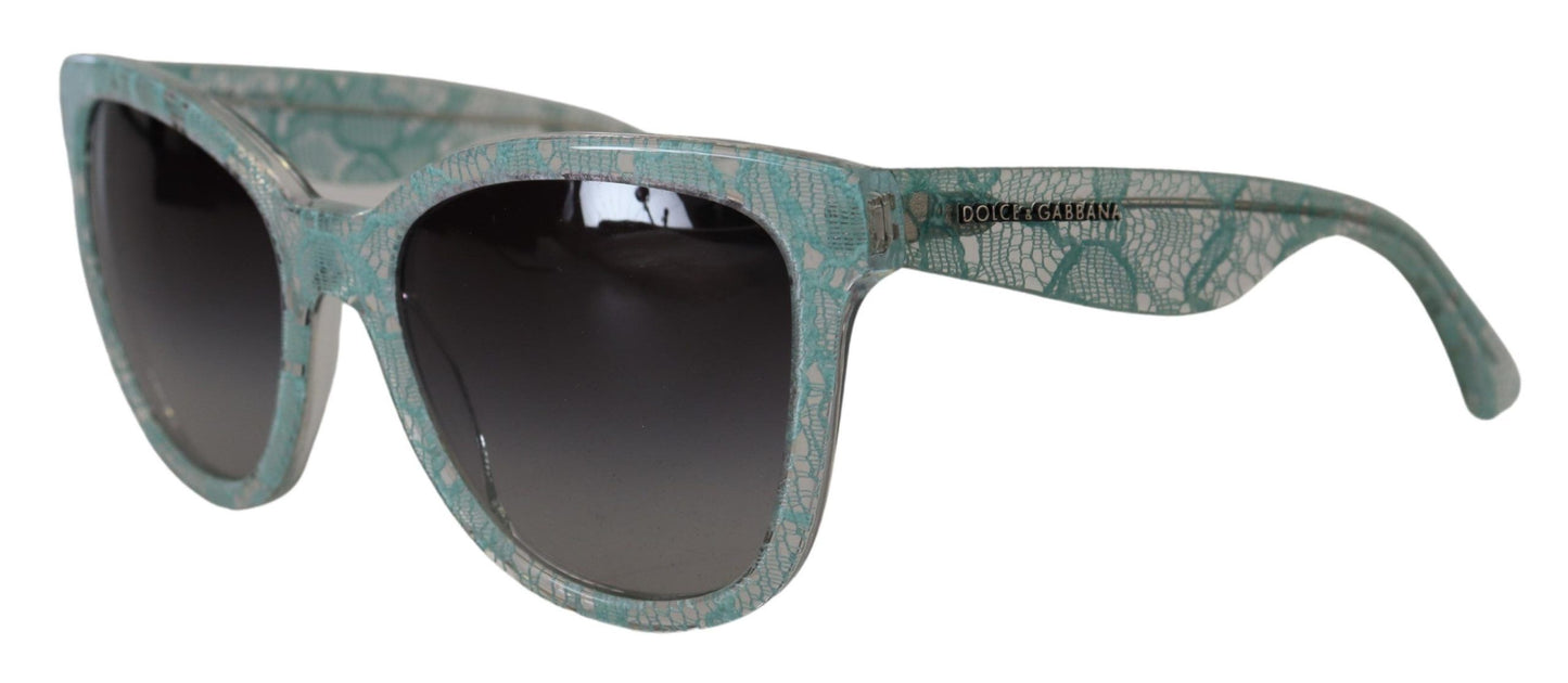 Dolce & Gabbana – Runde Sonnenbrille DG4190 aus Acetat mit blauer Spitze und Kristallen