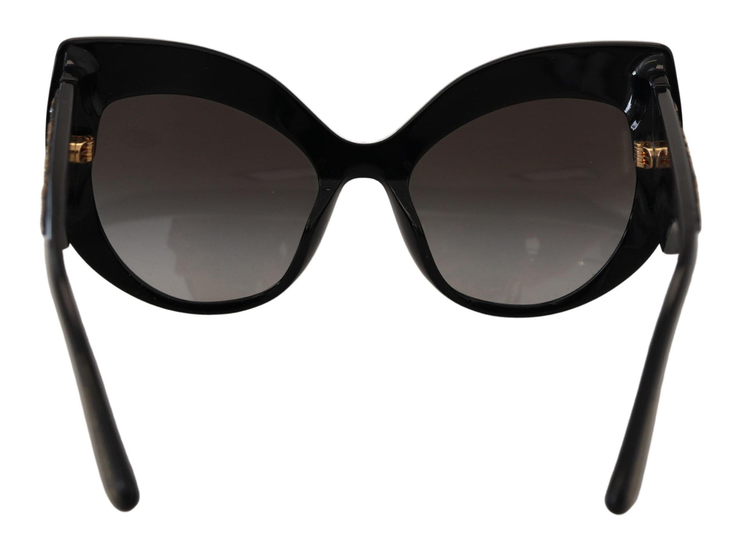 Dolce & Gabbana – Polarisierte Sonnenbrille DG4326 mit Schmetterlingsmotiv und schwarzen Goldpailletten