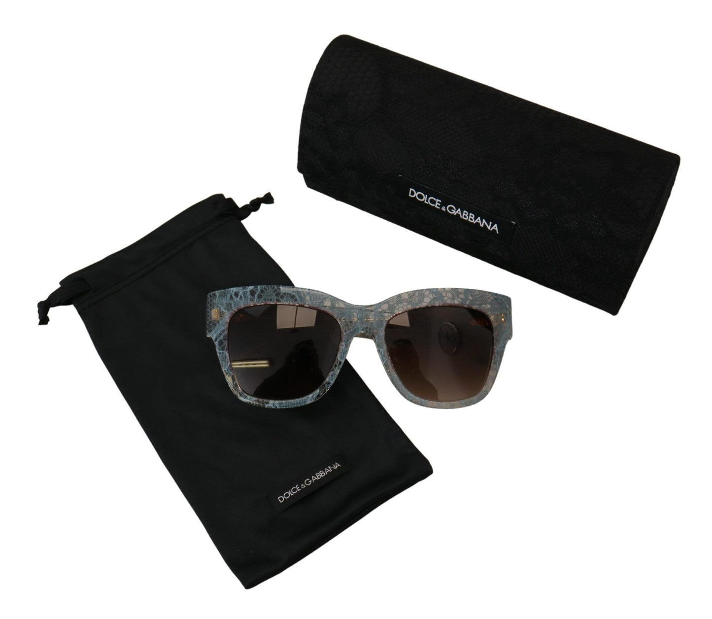 Dolce & Gabbana DG4231 Sonnenbrille mit Schmetterlingsdesign aus Acetat mit blauer Spitze und Kristallen