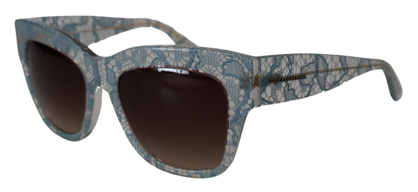 Dolce & Gabbana DG4231 Sonnenbrille mit Schmetterlingsdesign aus Acetat mit blauer Spitze und Kristallen