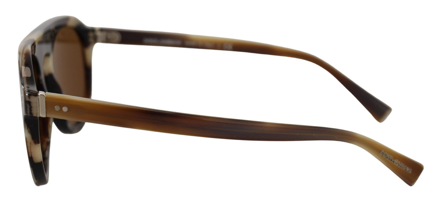 Dolce & Gabbana – DG4306 – Sonnenbrille mit ovalem Vollrand in Schildpattoptik in Braun