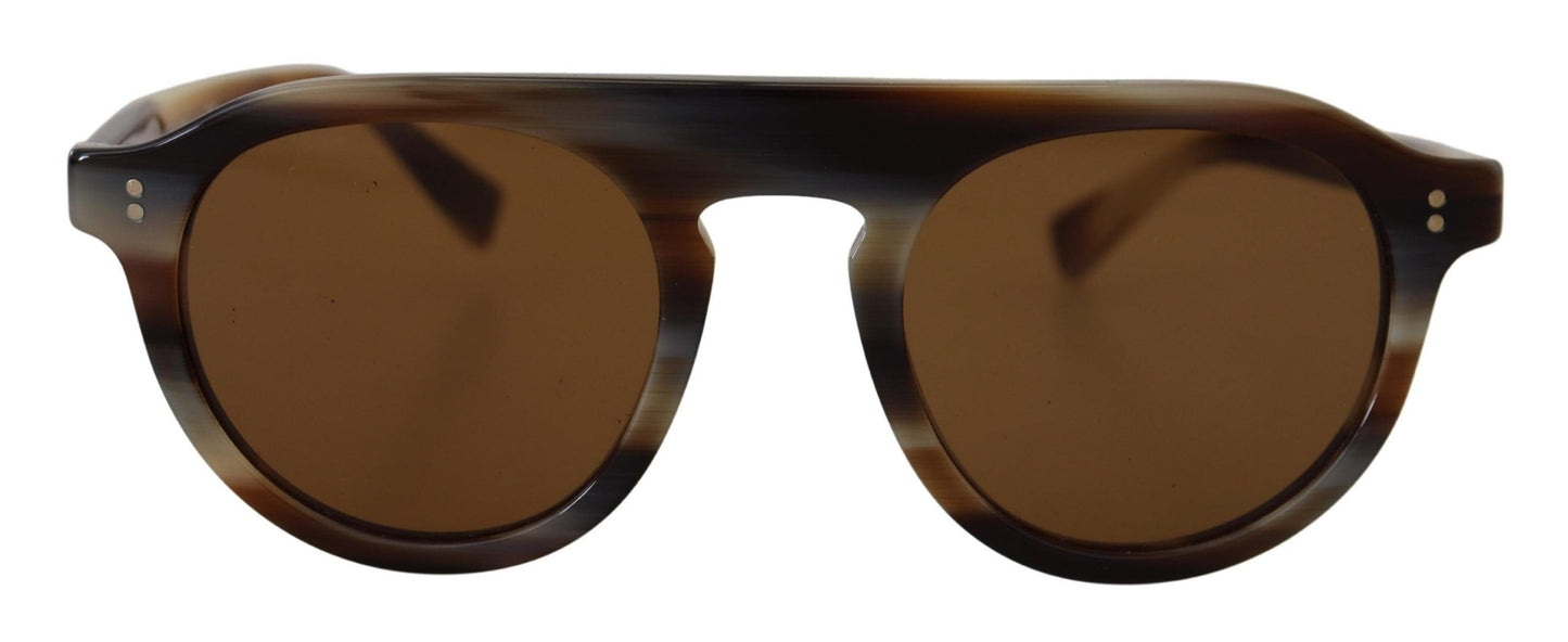 Dolce & Gabbana – DG4306 – Sonnenbrille mit ovalem Vollrand in Schildpattoptik in Braun