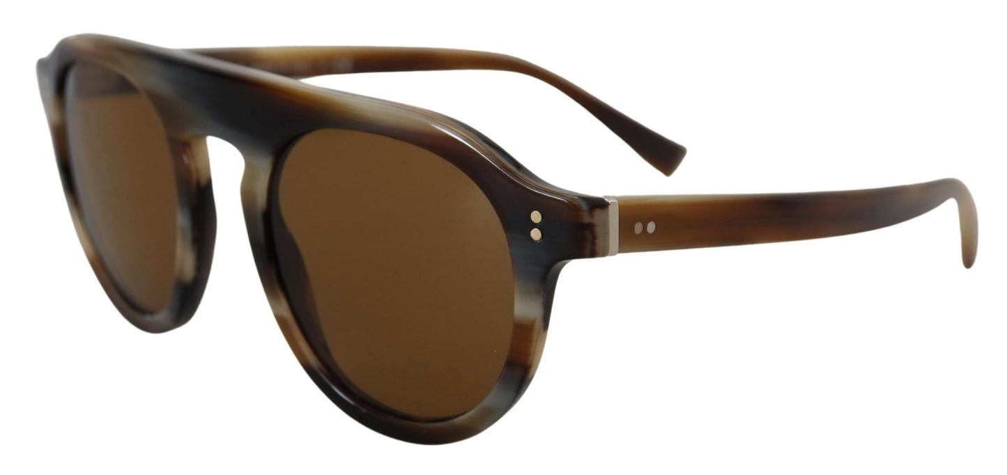 Dolce & Gabbana – DG4306 – Sonnenbrille mit ovalem Vollrand in Schildpattoptik in Braun