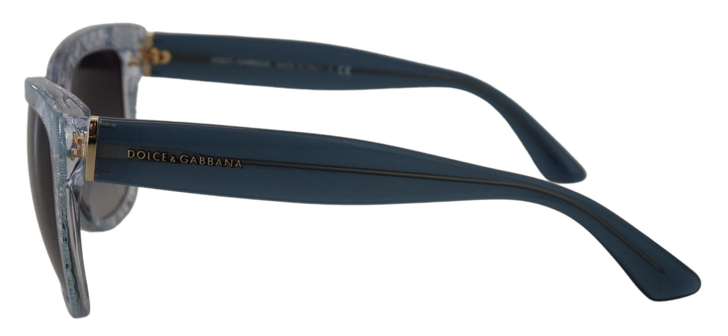 Dolce & Gabbana DG4226 Sonnenbrille aus blauem Acetat mit rechteckiger Spitze