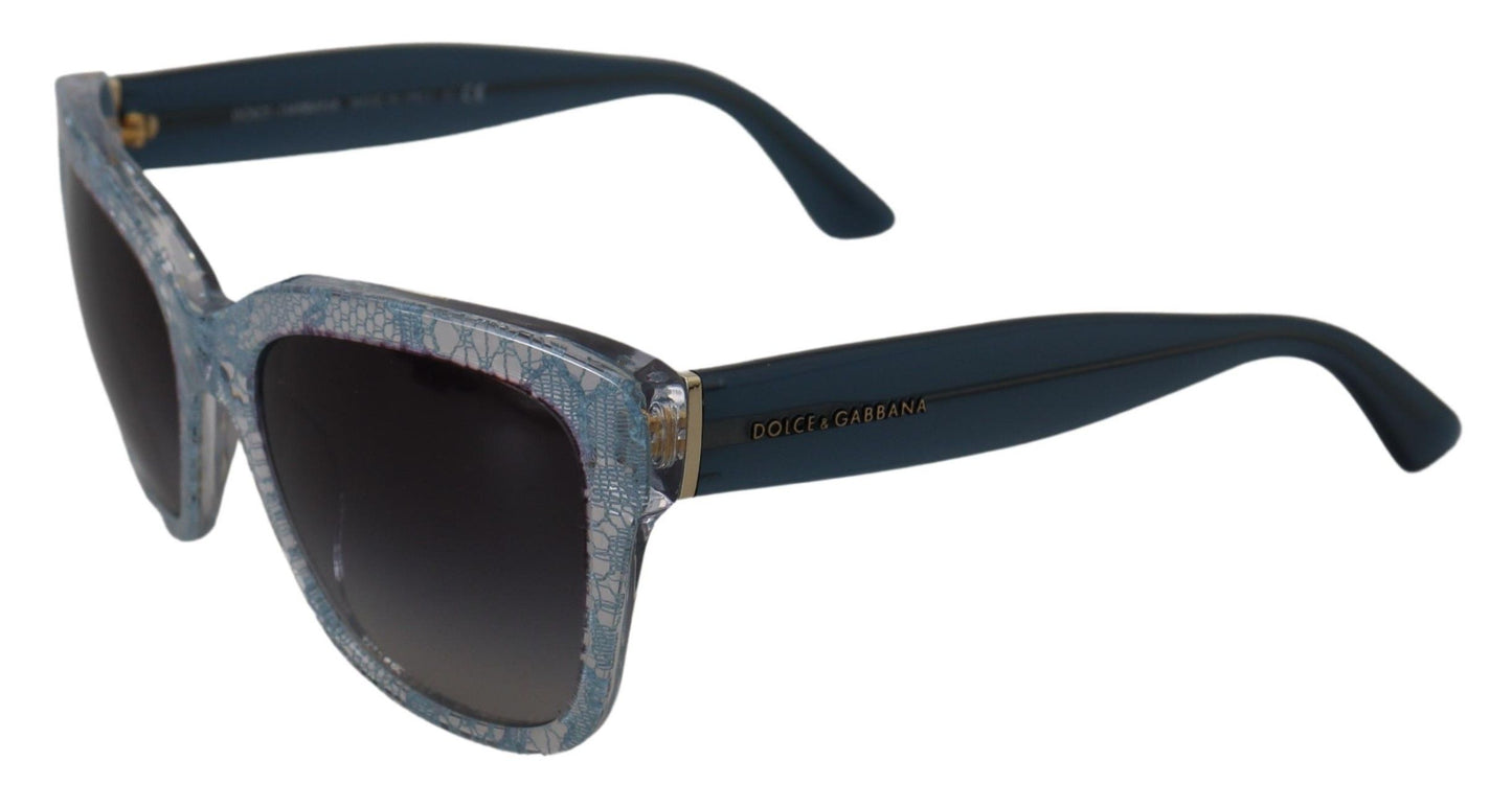 Dolce & Gabbana DG4226 Sonnenbrille aus blauem Acetat mit rechteckiger Spitze