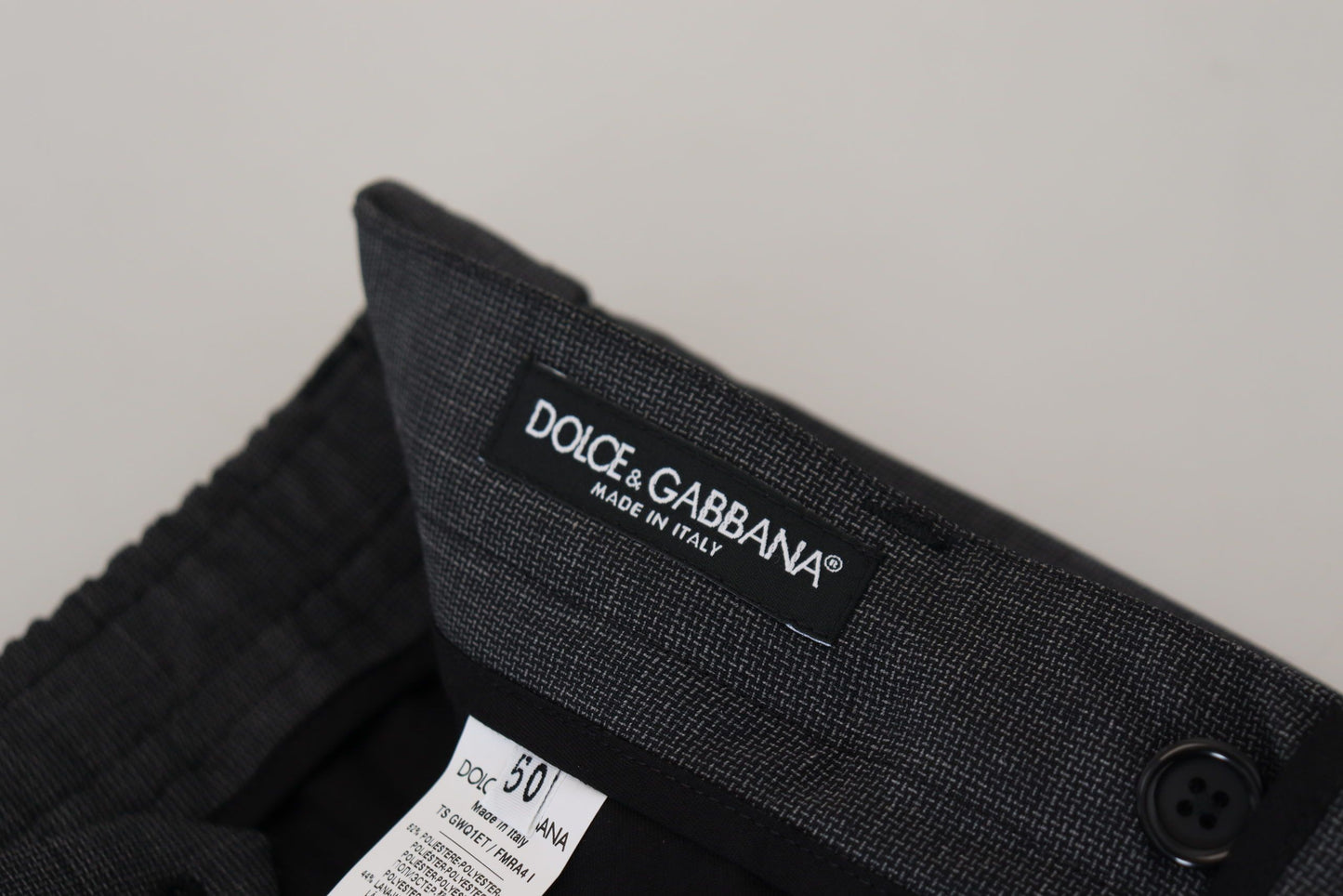 Dolce & Gabbana Grau karierte Cargohose Stretchhose