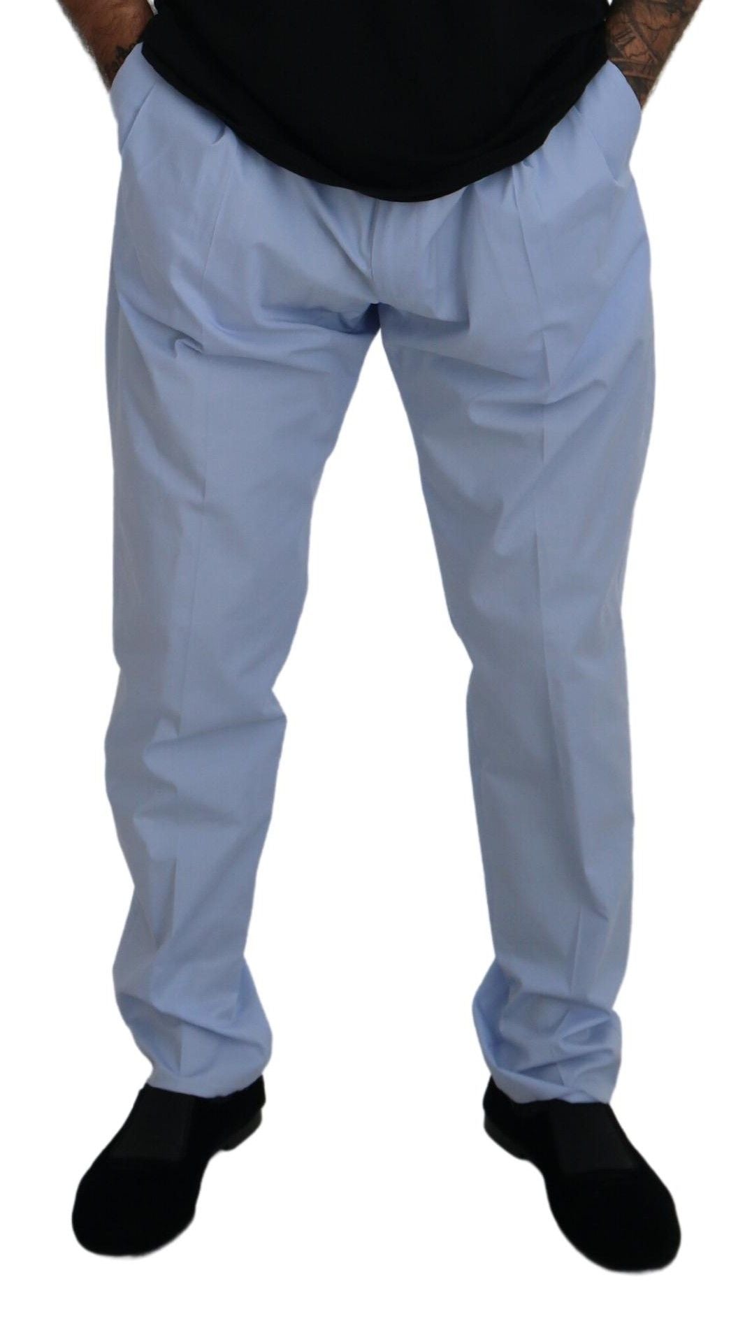 Dolce & Gabbana Blaue Baumwoll-Stretchhose Chinos