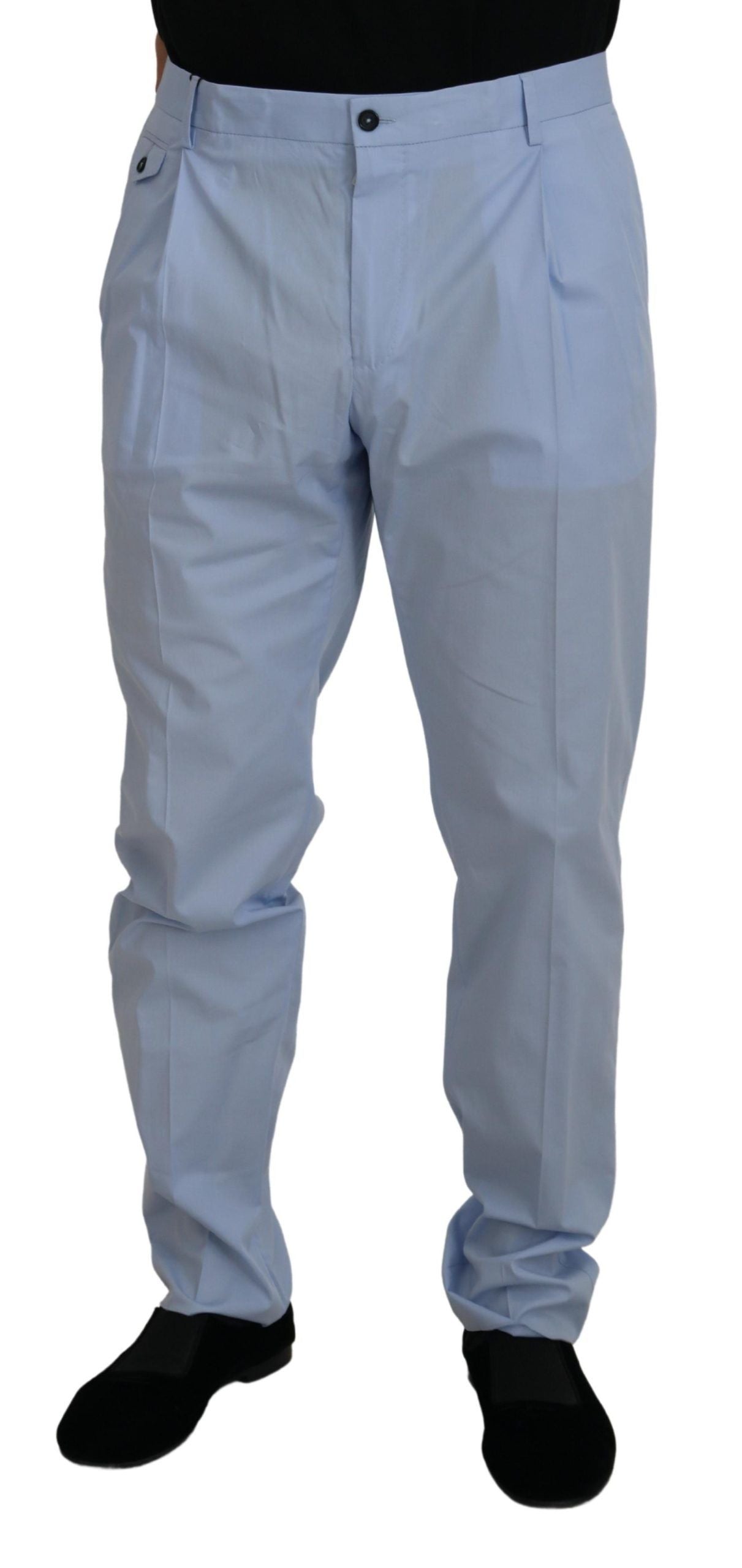 Dolce & Gabbana Blaue Baumwoll-Stretchhose Chinos