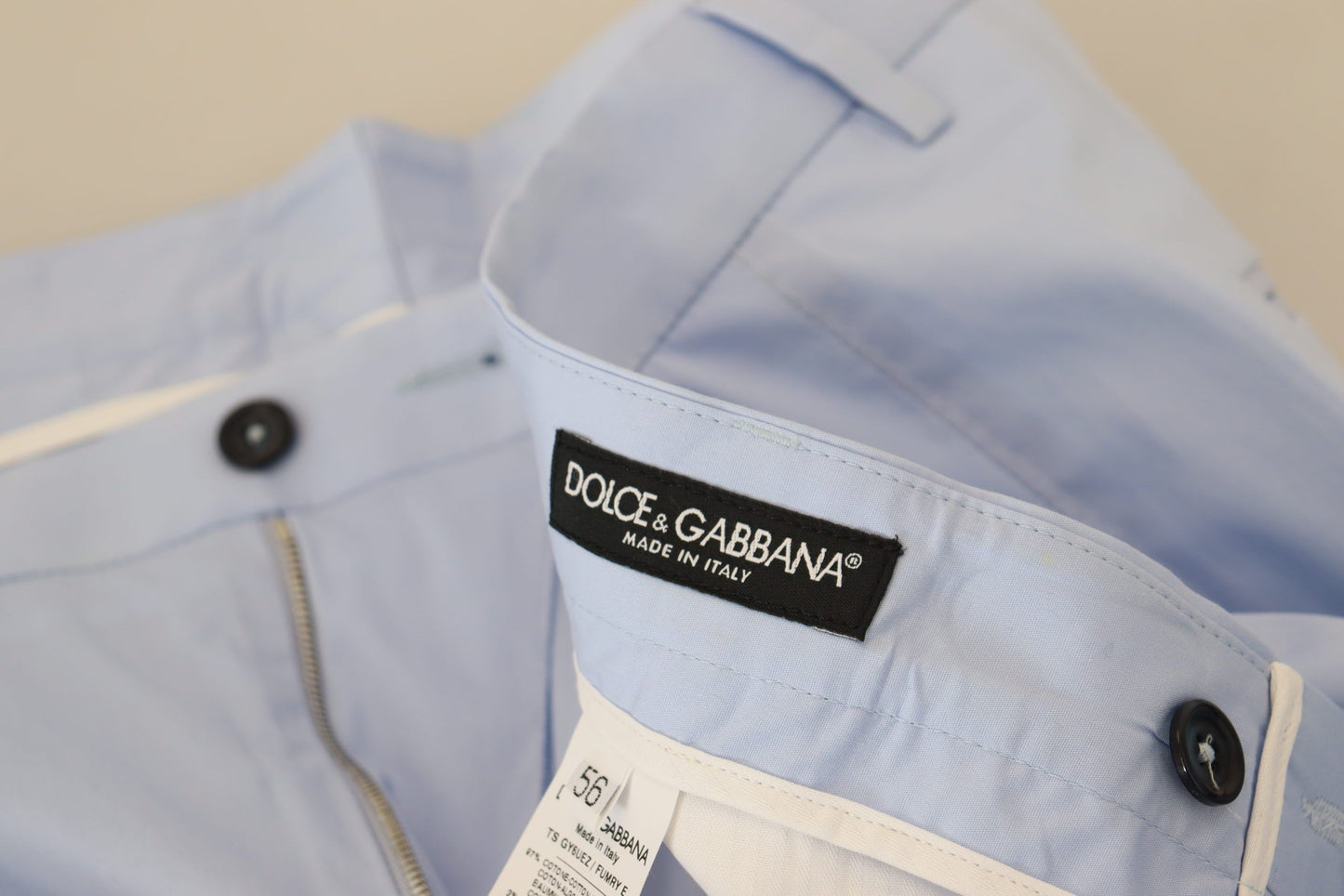 Dolce & Gabbana Blaue Baumwoll-Stretchhose Chinos
