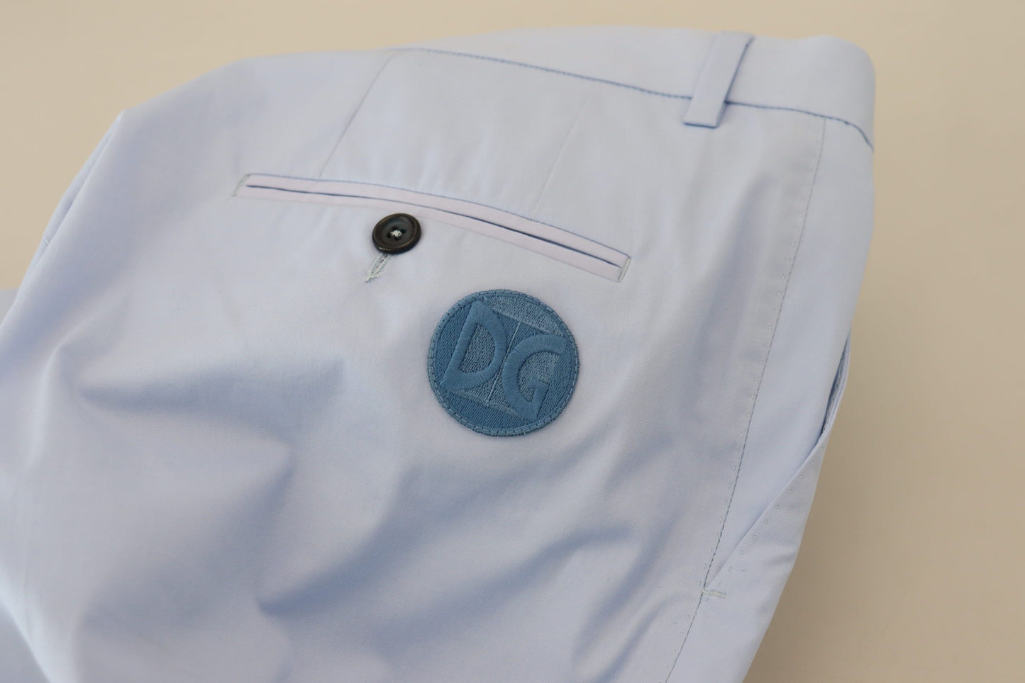 Dolce & Gabbana Blaue Baumwoll-Stretchhose Chinos