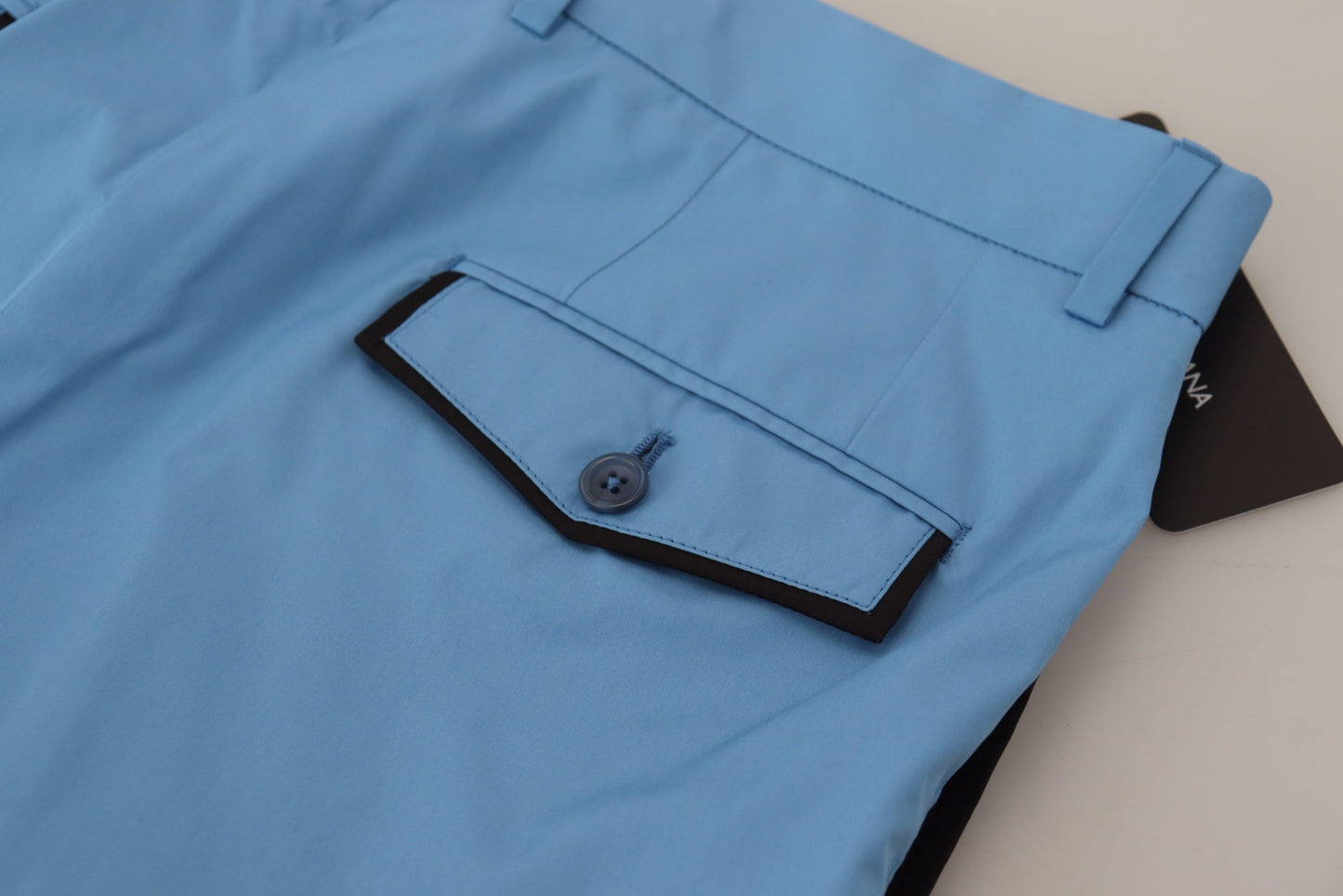 Dolce & Gabbana Blaue Baumwoll-Seidenhose Chinos