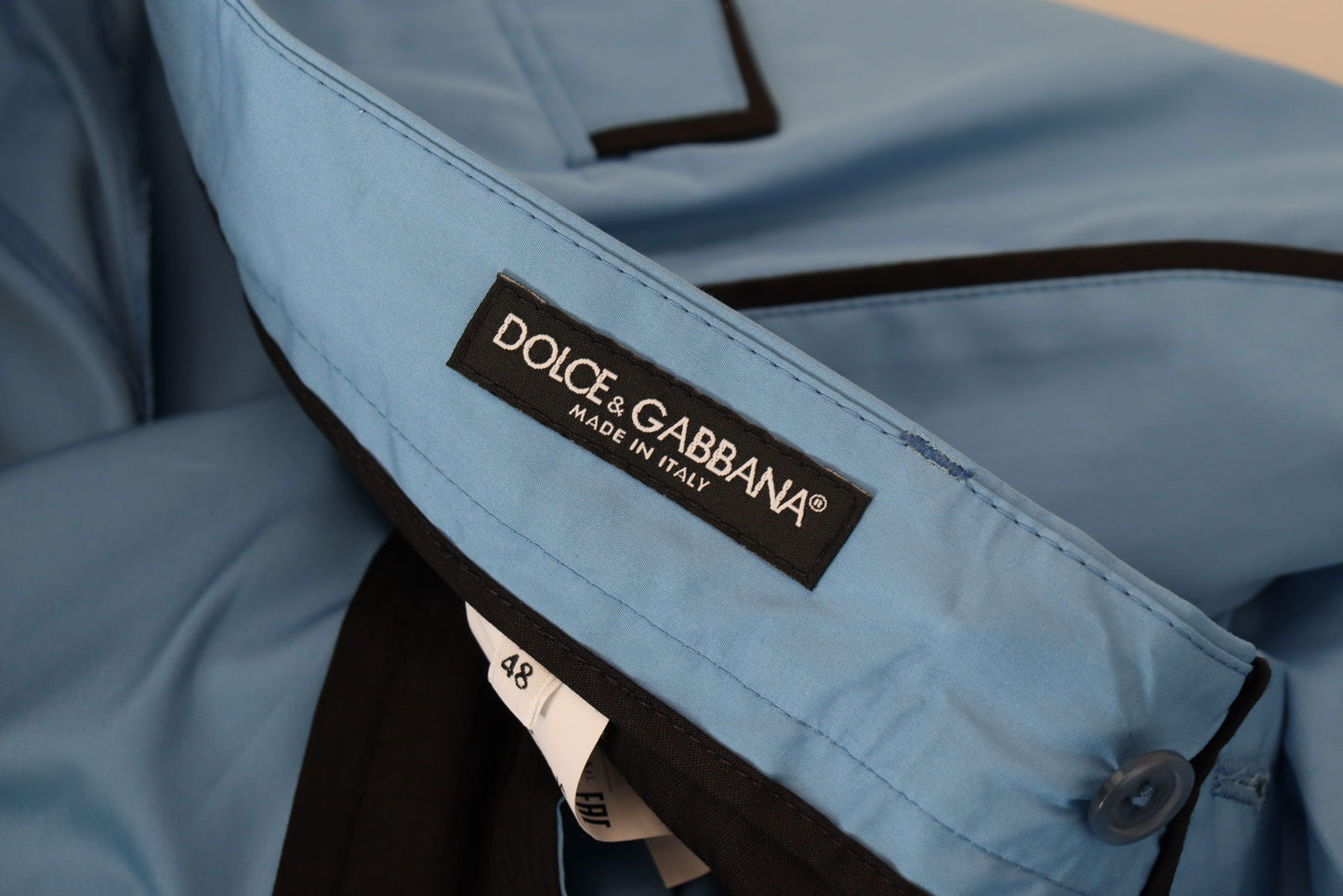 Dolce & Gabbana Blaue Baumwoll-Seidenhose Chinos