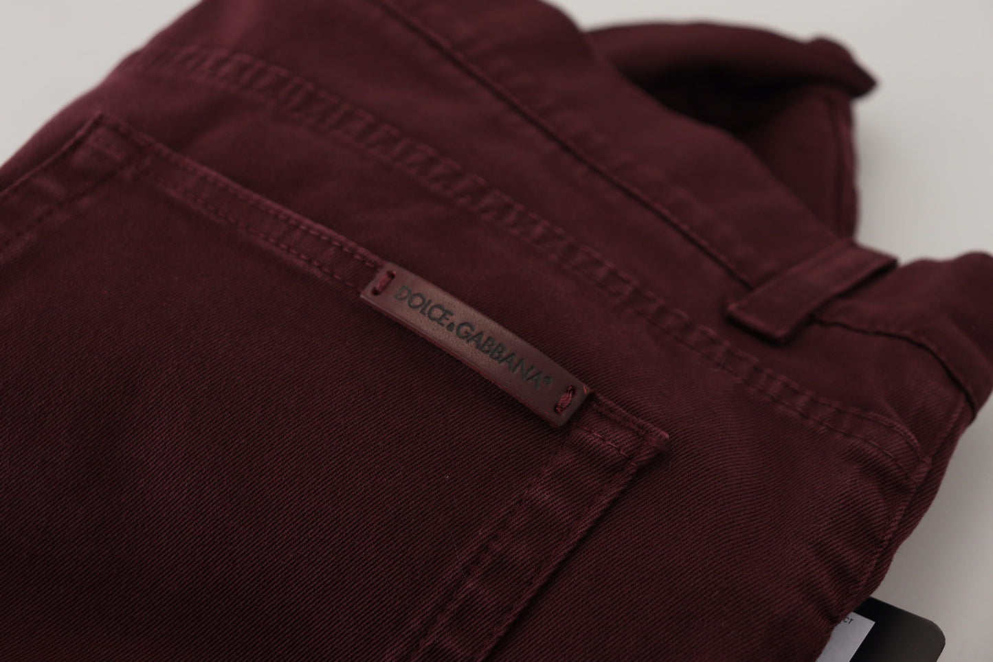 Dolce & Gabbana Bordeauxfarbene Stretch-Jeans aus GOLD-Baumwolle