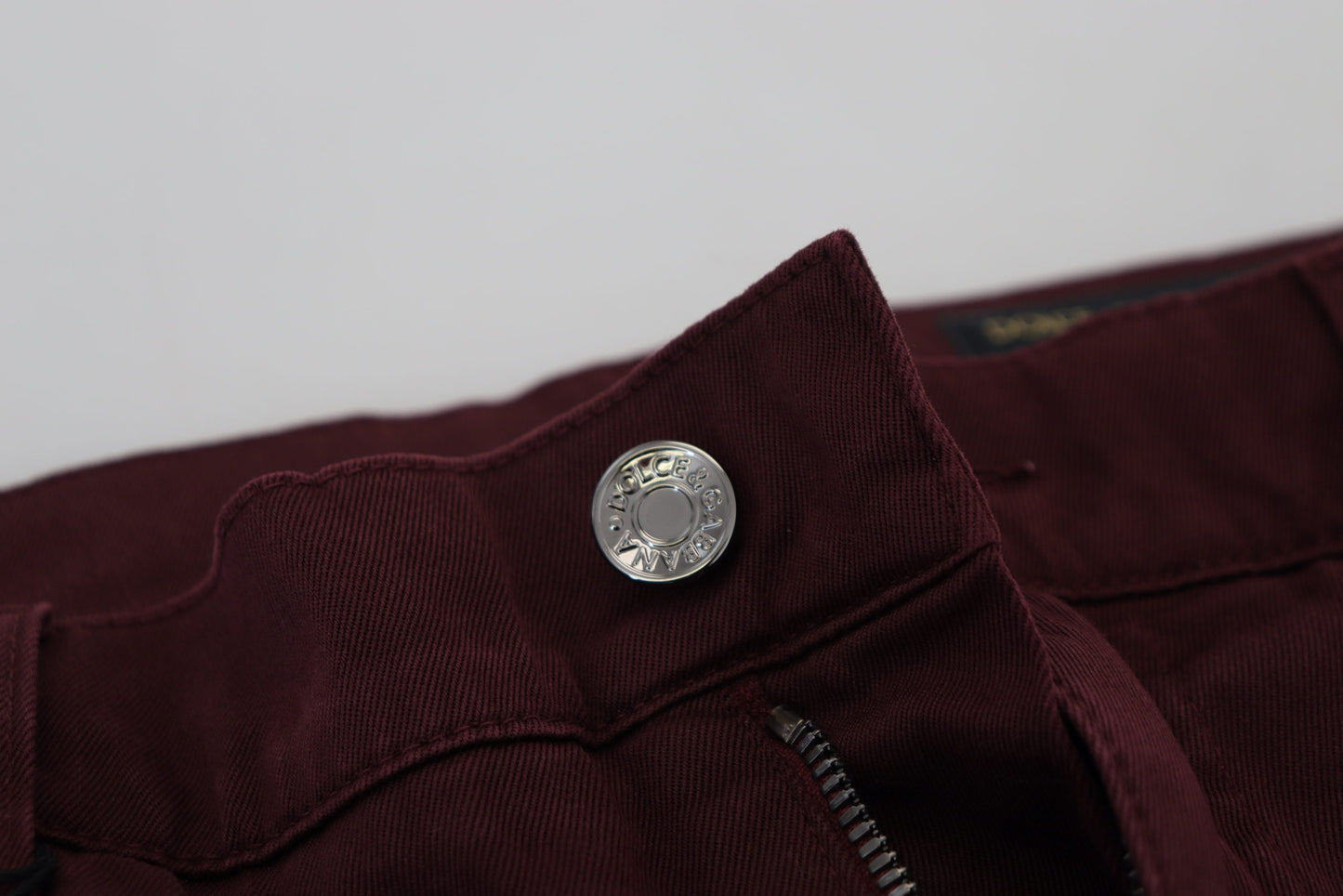 Dolce & Gabbana Bordeauxfarbene Stretch-Jeans aus GOLD-Baumwolle