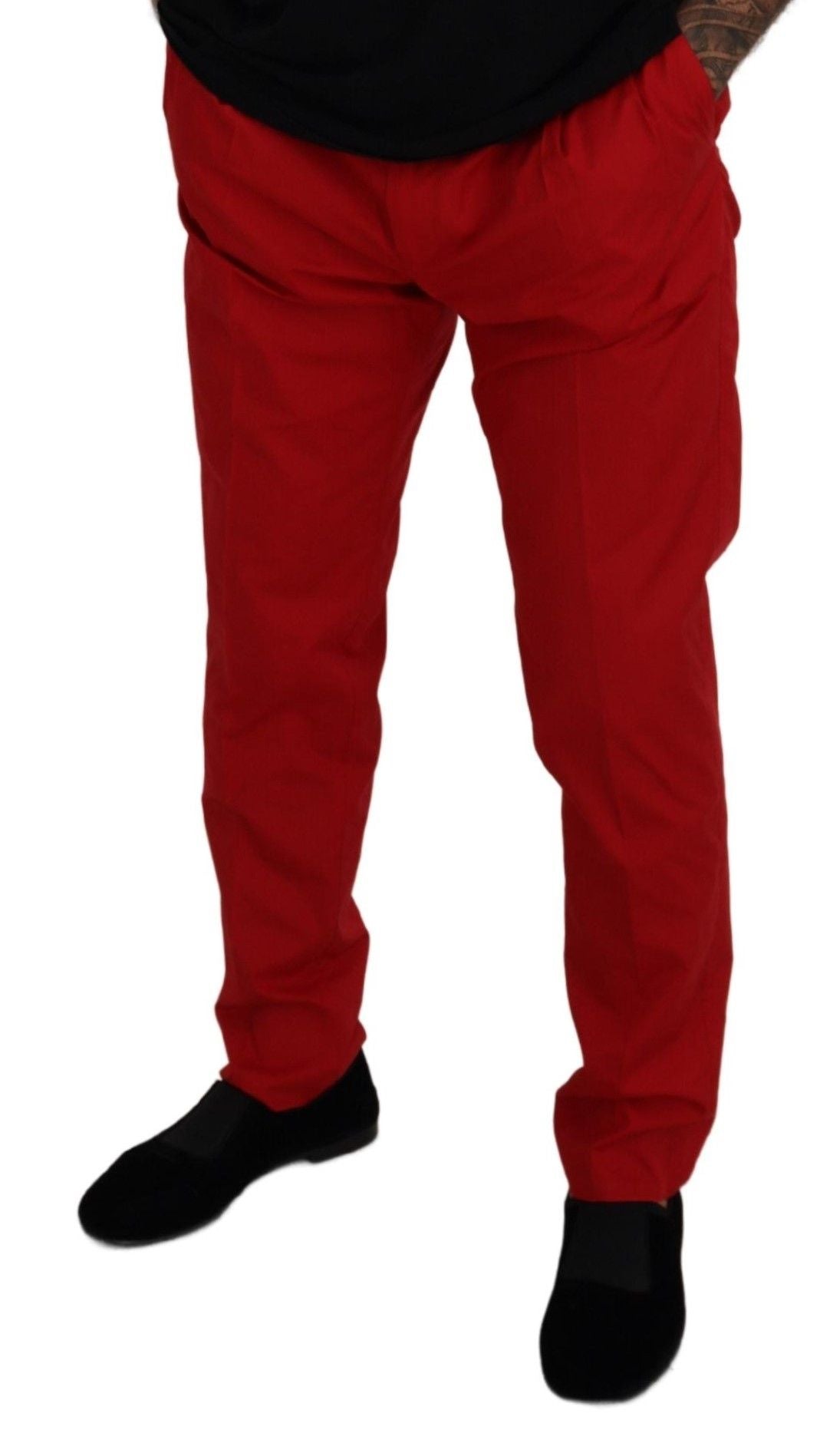 Dolce & Gabbana Rote Chinos mit schmaler Passform aus Baumwolle