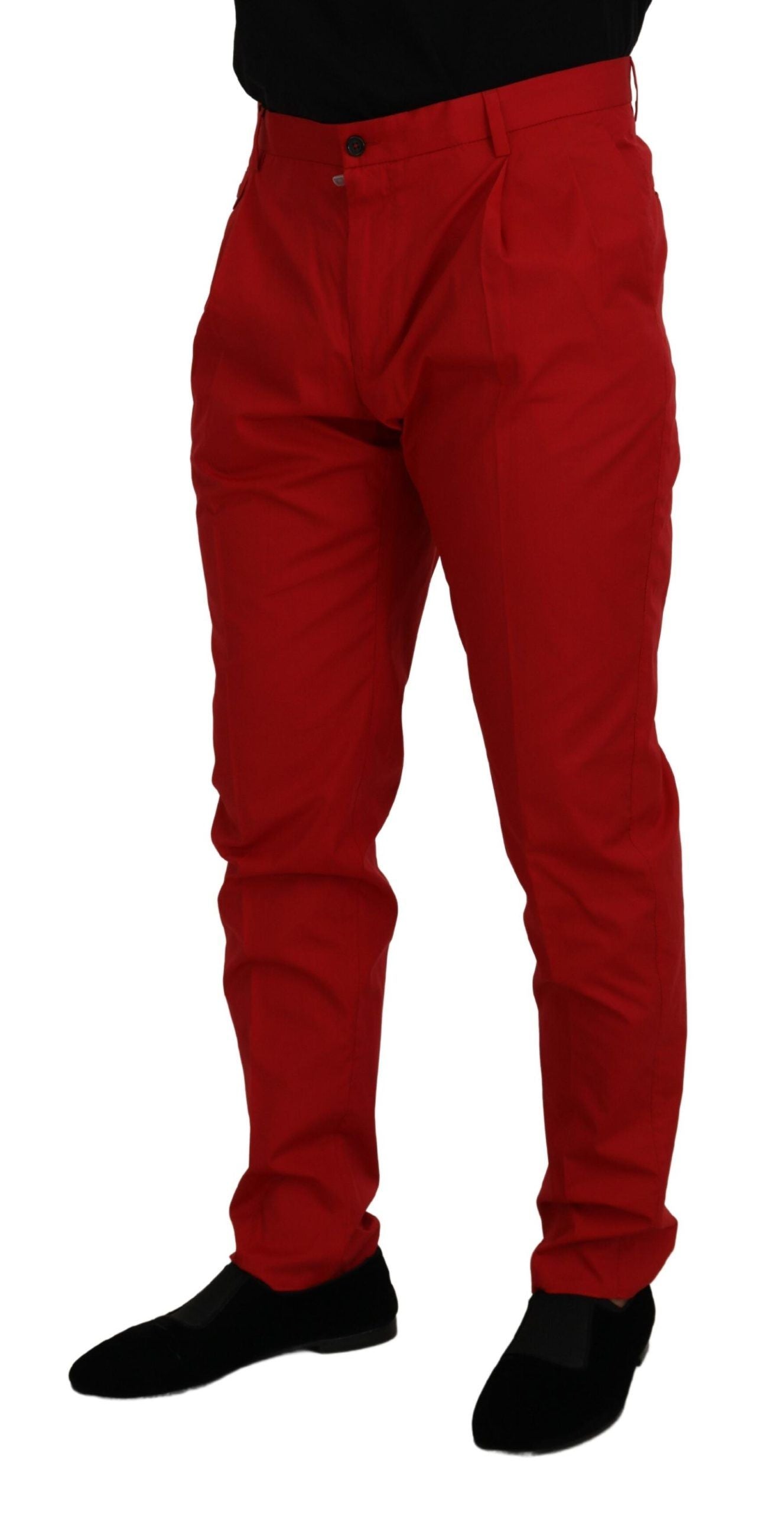 Dolce & Gabbana Rote Chinos mit schmaler Passform aus Baumwolle