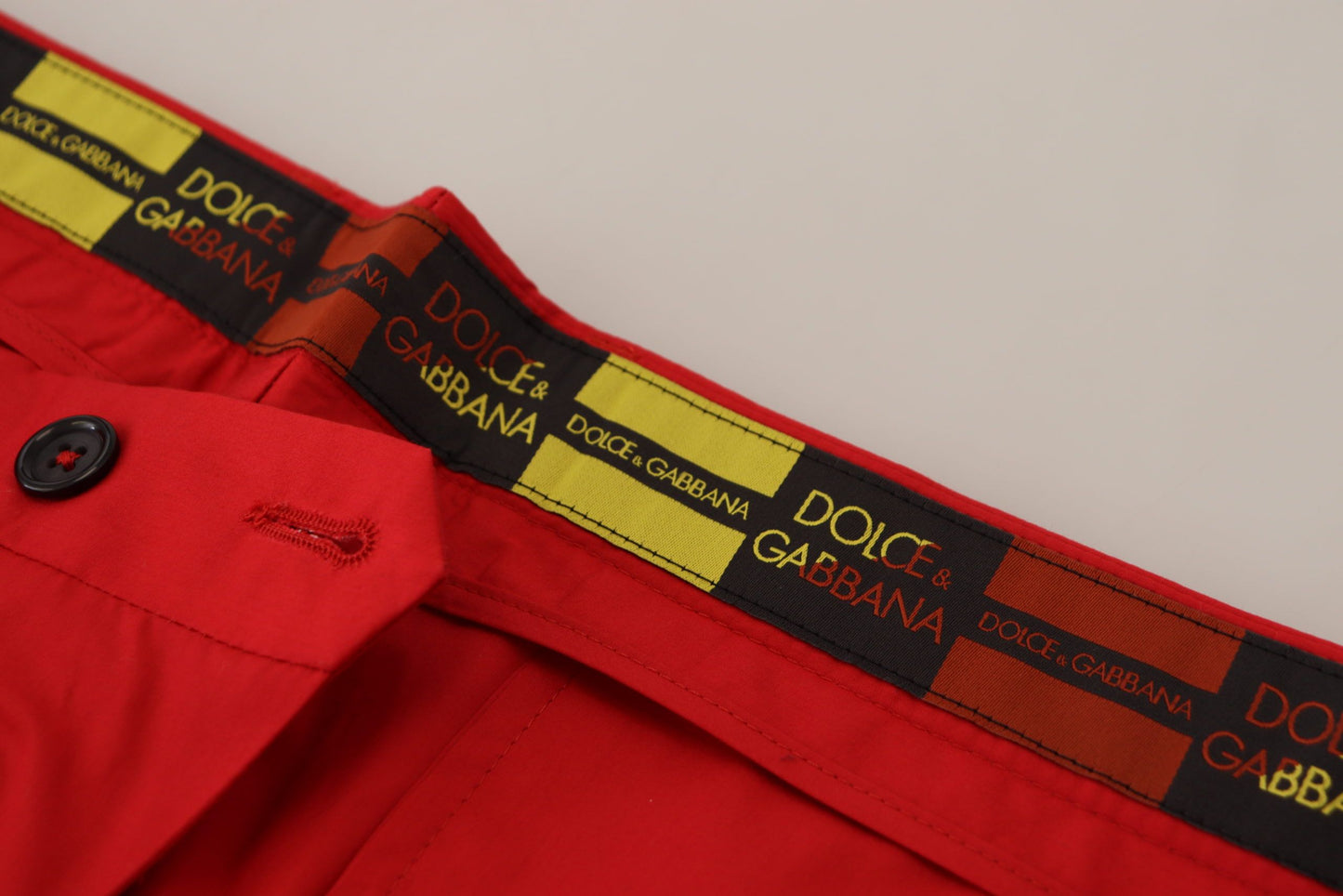 Dolce & Gabbana Rote Chinos mit schmaler Passform aus Baumwolle