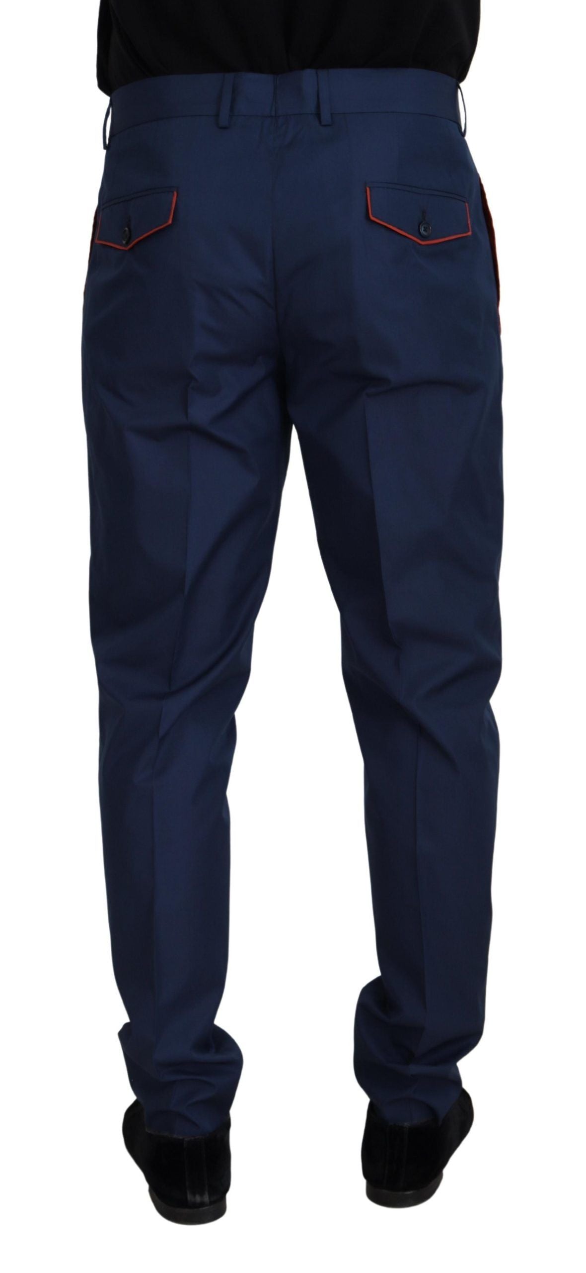 Dolce & Gabbana Blaue Baumwoll-Seidenhose Chinos