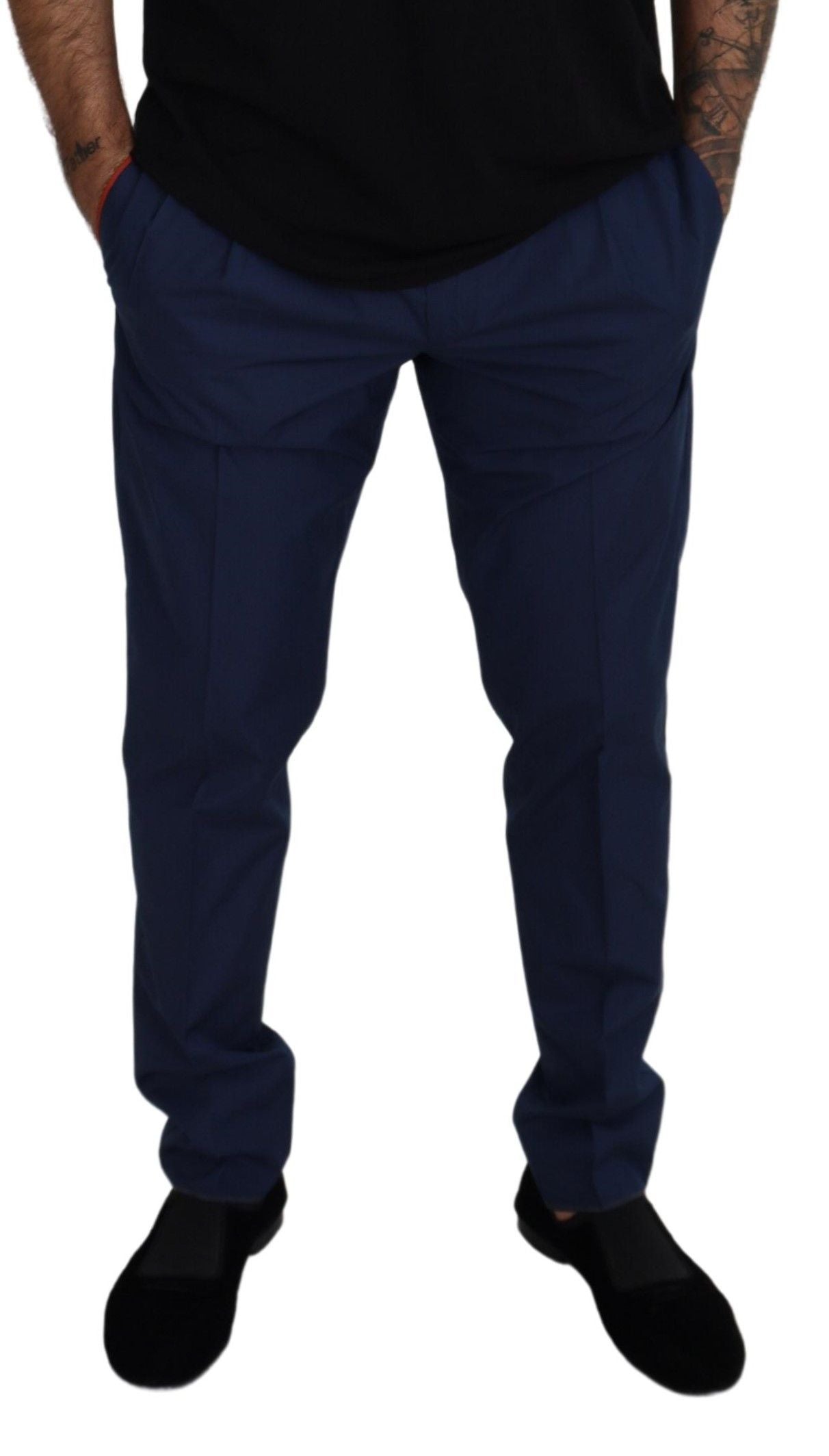 Dolce & Gabbana Blaue Baumwoll-Seidenhose Chinos