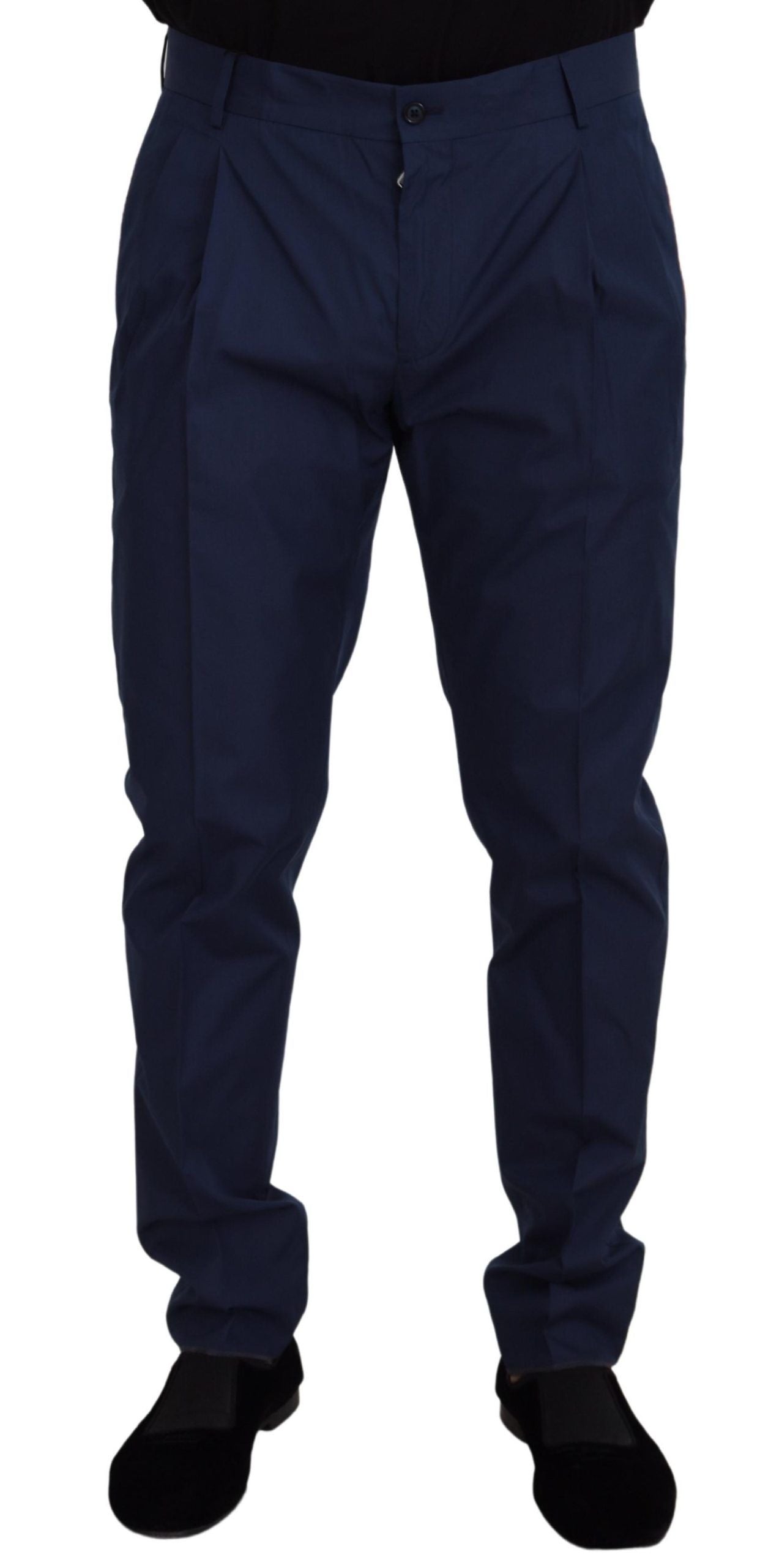 Dolce & Gabbana Blaue Baumwoll-Seidenhose Chinos