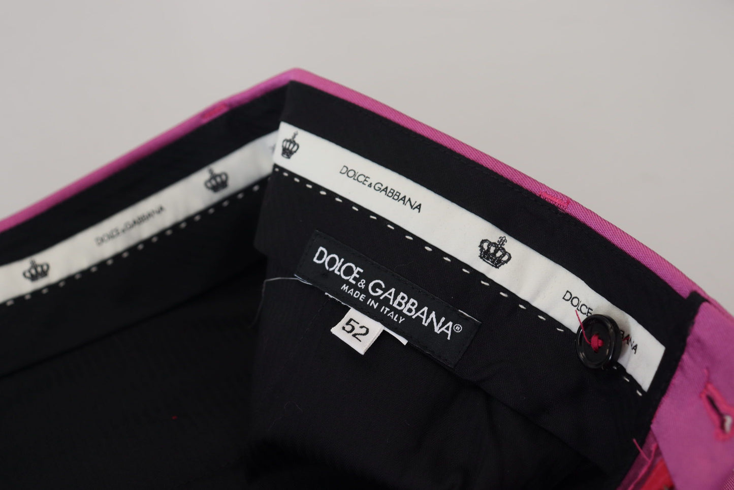 Dolce & Gabbana – Schmale Hose aus rosa Seide, formelle Hose