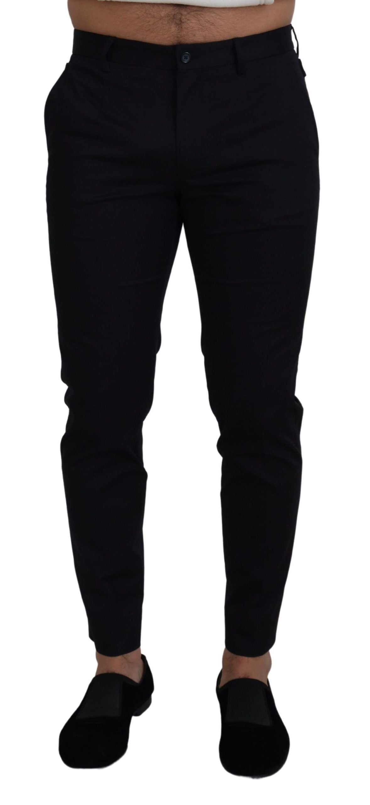 Dolce & Gabbana Blaue Chinos mit schmaler Passform und Stretch-Baumwolle