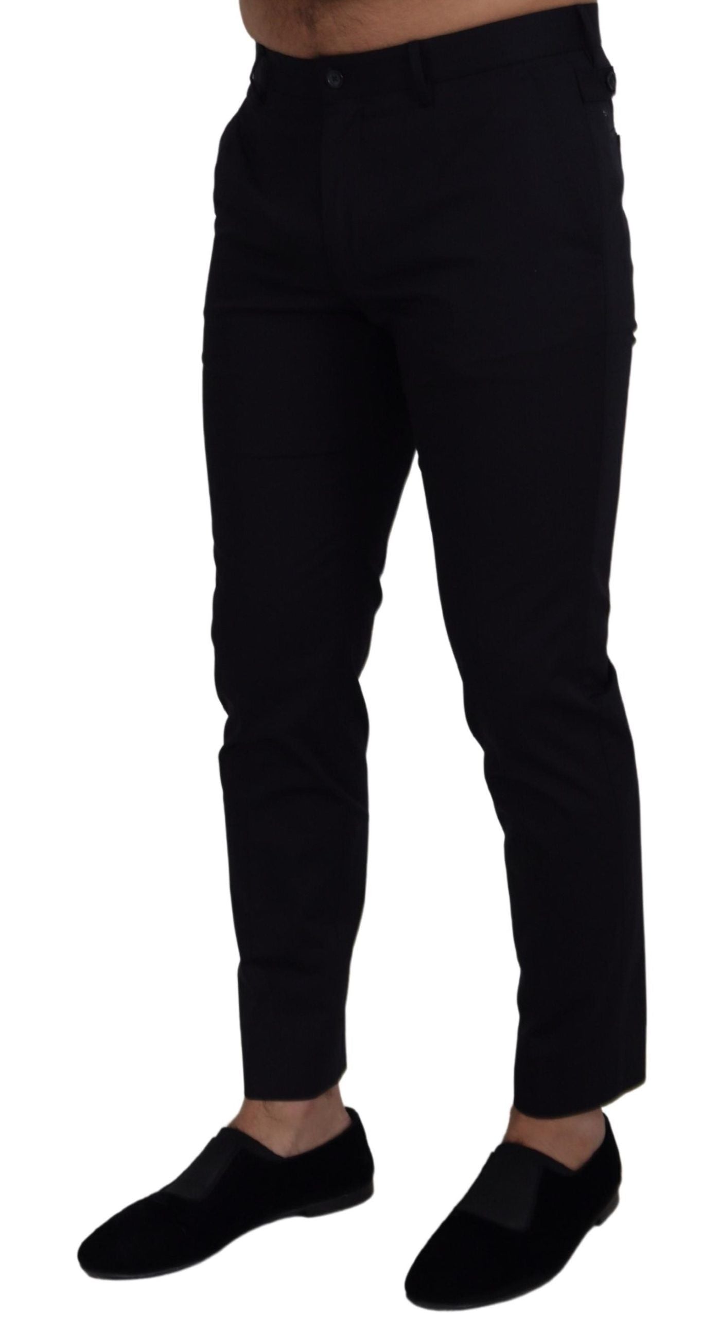 Dolce & Gabbana Blaue Chinos mit schmaler Passform und Stretch-Baumwolle