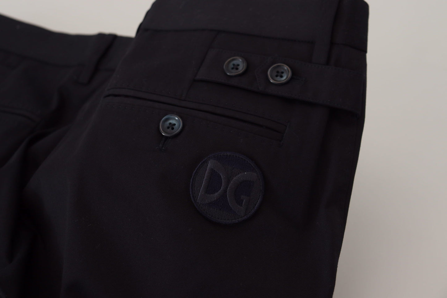 Dolce & Gabbana Blaue Chinos mit schmaler Passform und Stretch-Baumwolle