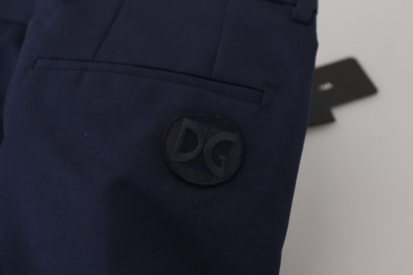 Dolce & Gabbana Blaue Leinen-Baumwoll-Schlanke Hose Chinos Hose