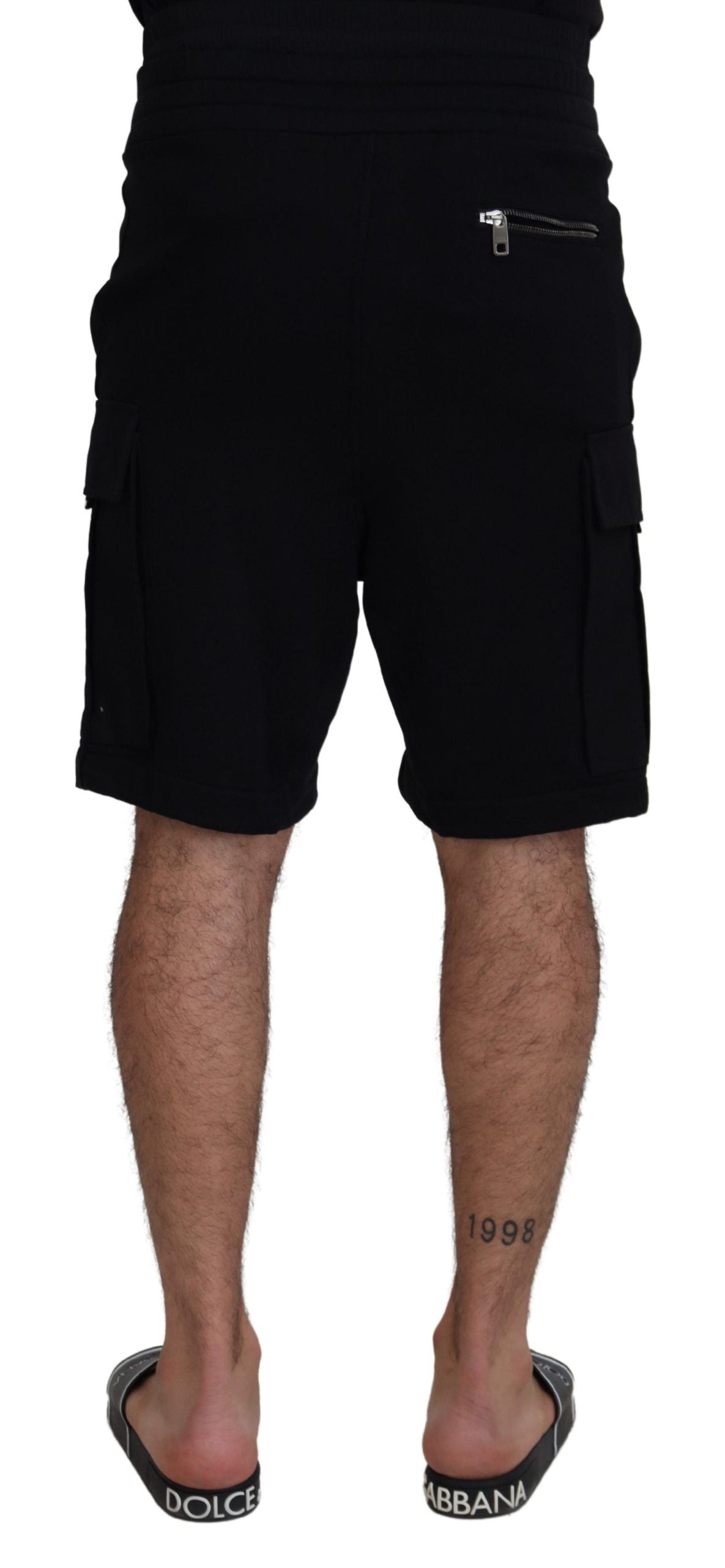 Dolce & Gabbana – Schwarze Bermuda-Cargo-Shorts aus Baumwolle