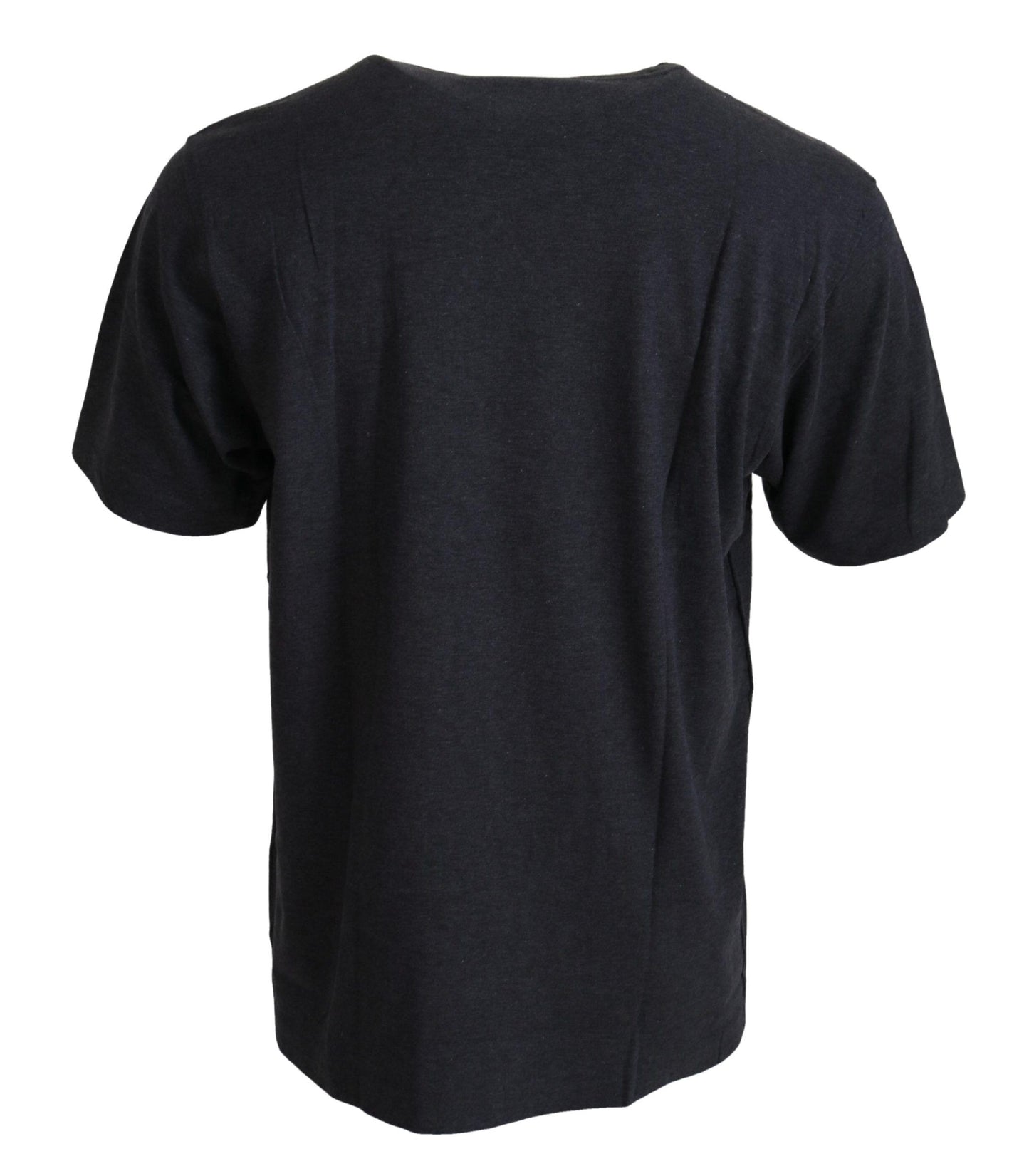 Dolce & Gabbana Graues Kurzarm-T-Shirt aus Baumwolle mit Rundhalsausschnitt